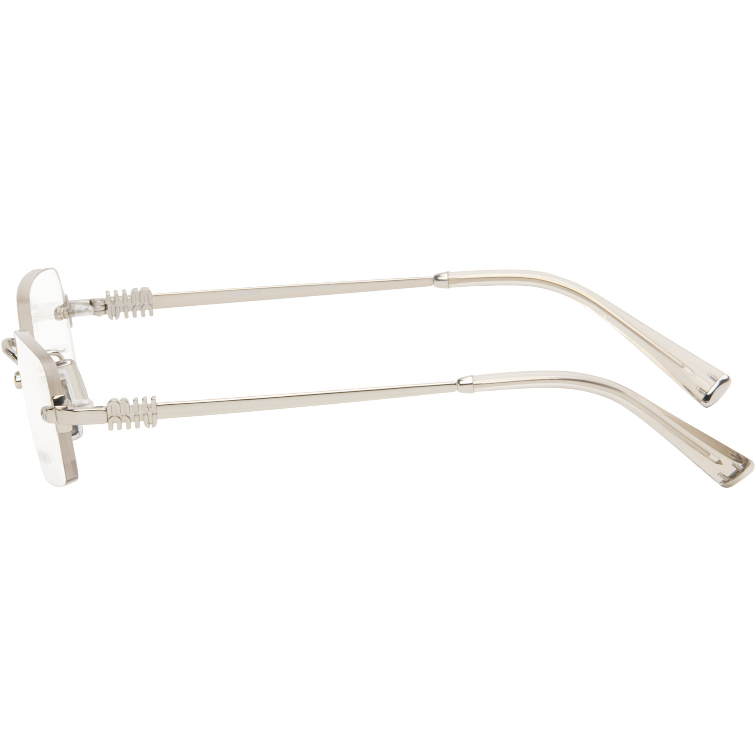  Miu Miu Eyewear Silver Rimless Glasses 
