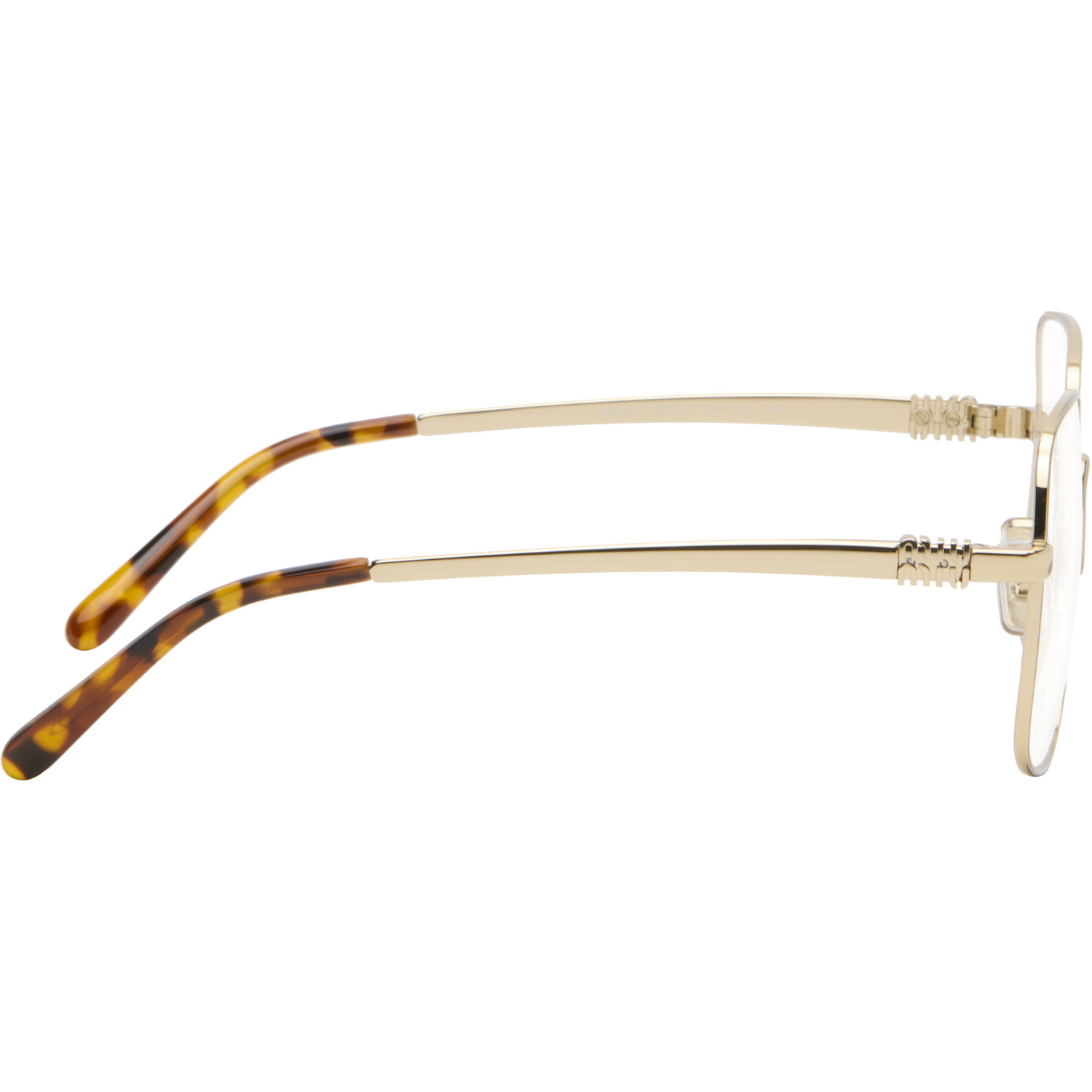  Miu Miu Eyewear Gold Large Square Metal Glasses 