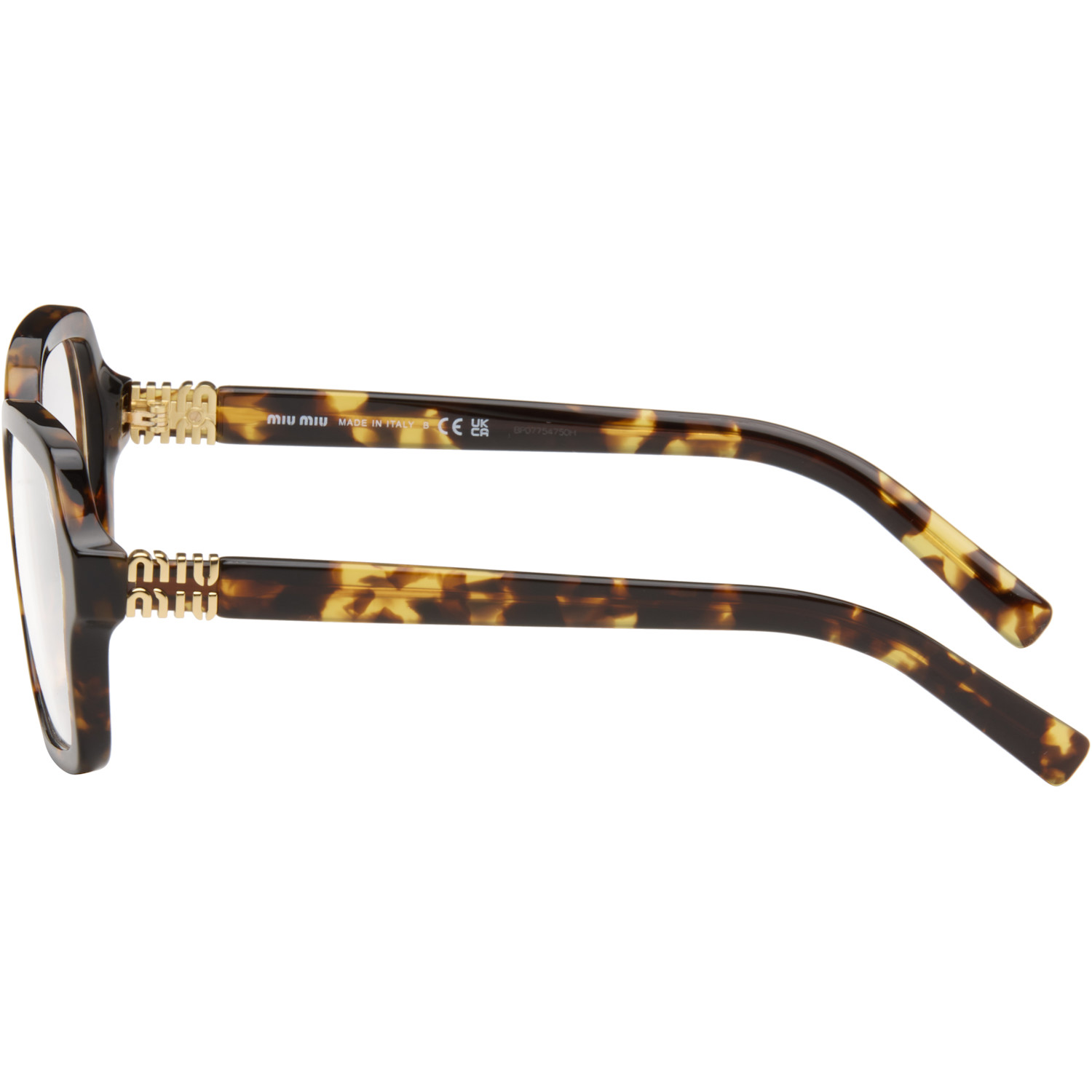  Miu Miu Eyewear Brown Square Glasses 