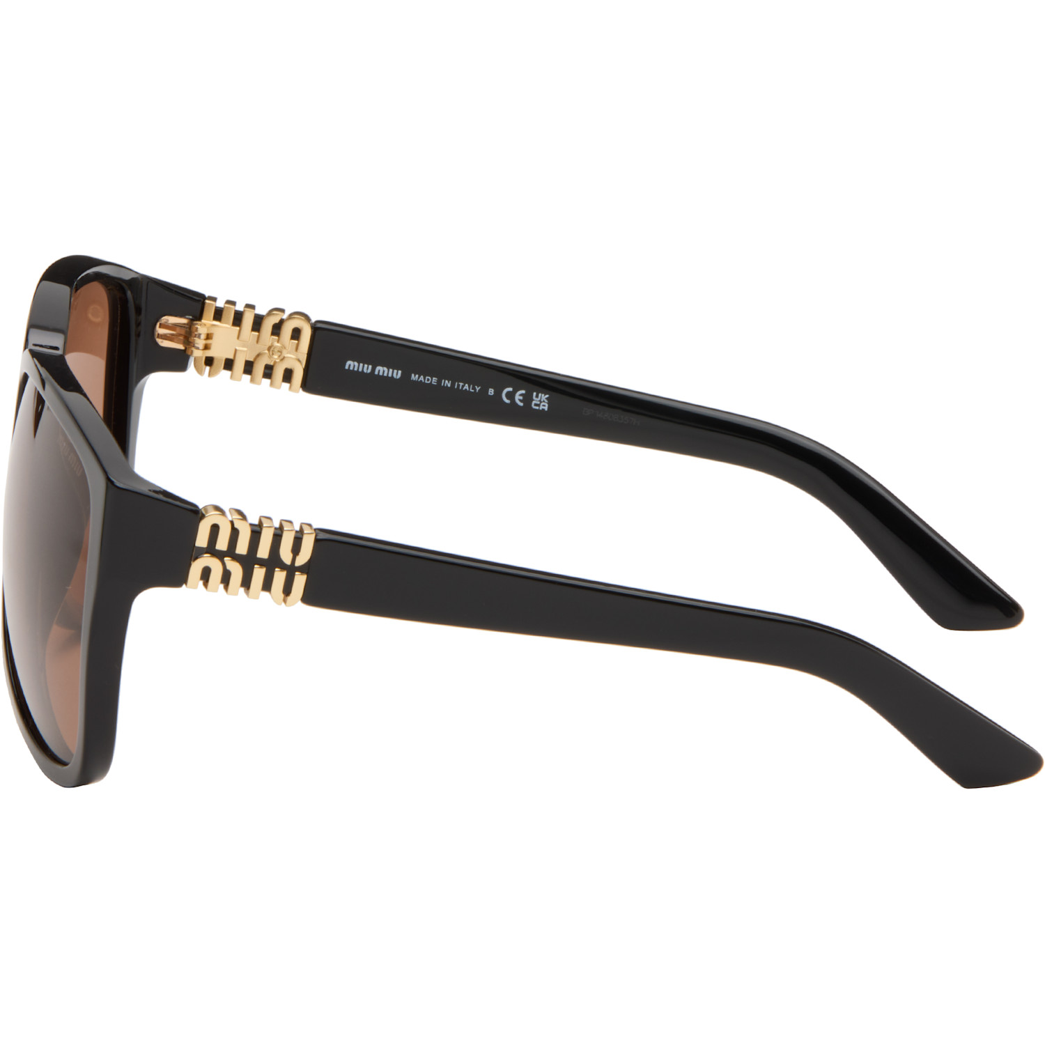  Miu Miu Eyewear Black Aviator Sunglasses 