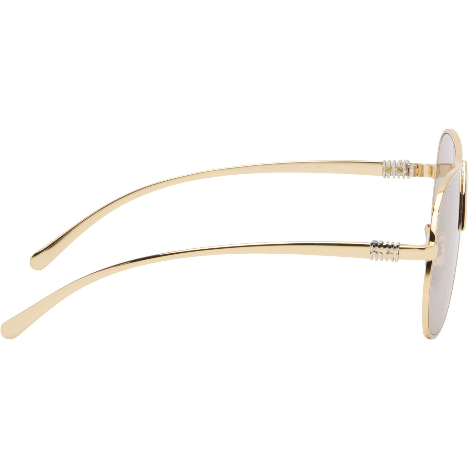  Miu Miu Eyewear Gold Metal Aviator Sunglasses 