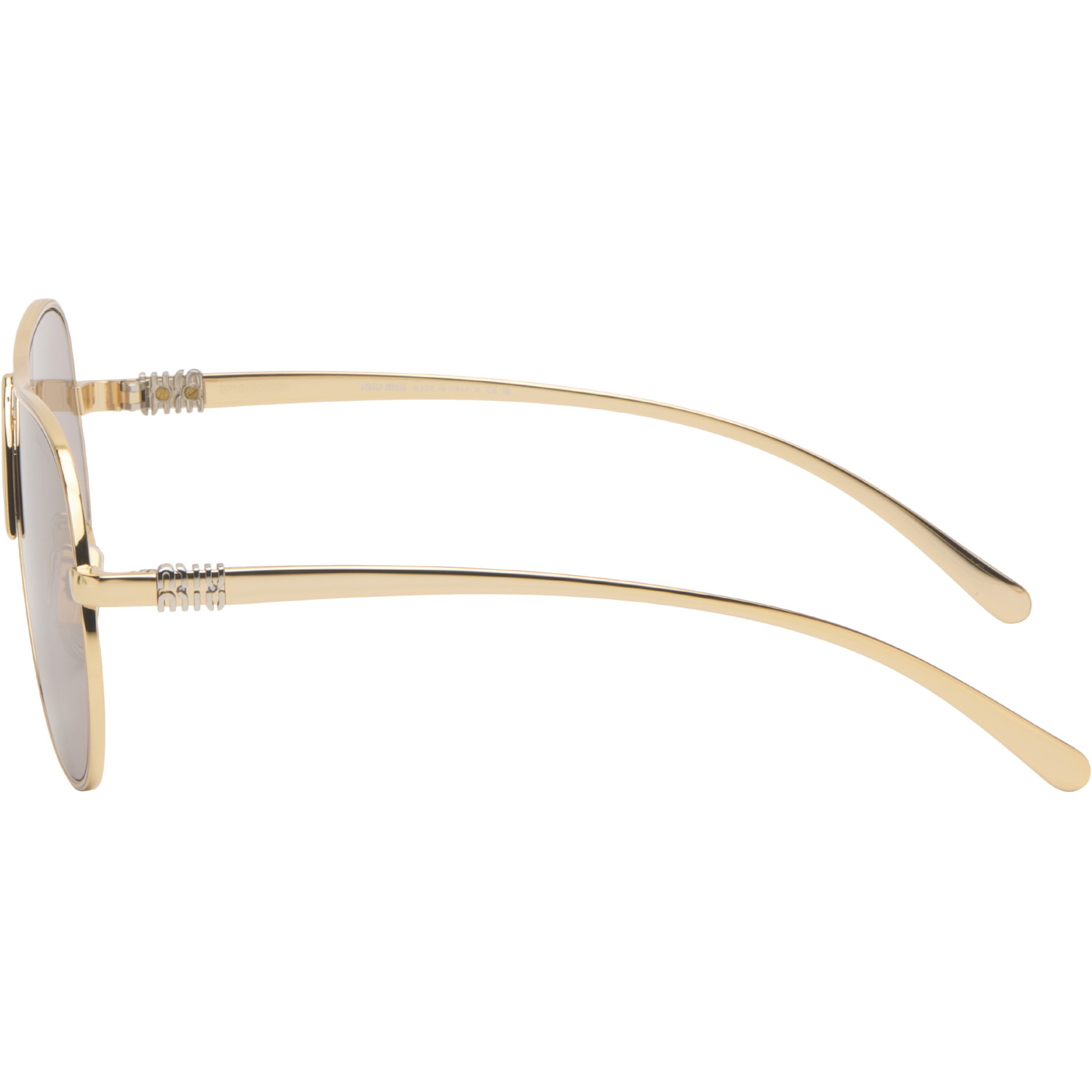  Miu Miu Eyewear Gold Metal Aviator Sunglasses 