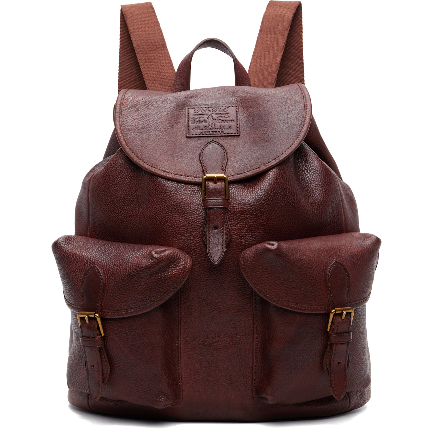 Polo Ralph Lauren Brown Leather Large Backpack