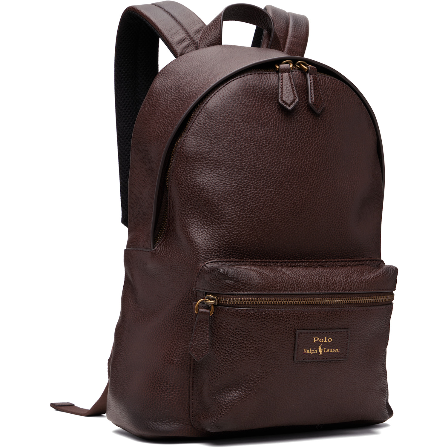  Polo Ralph Lauren Brown Pebbled Leather Backpack 