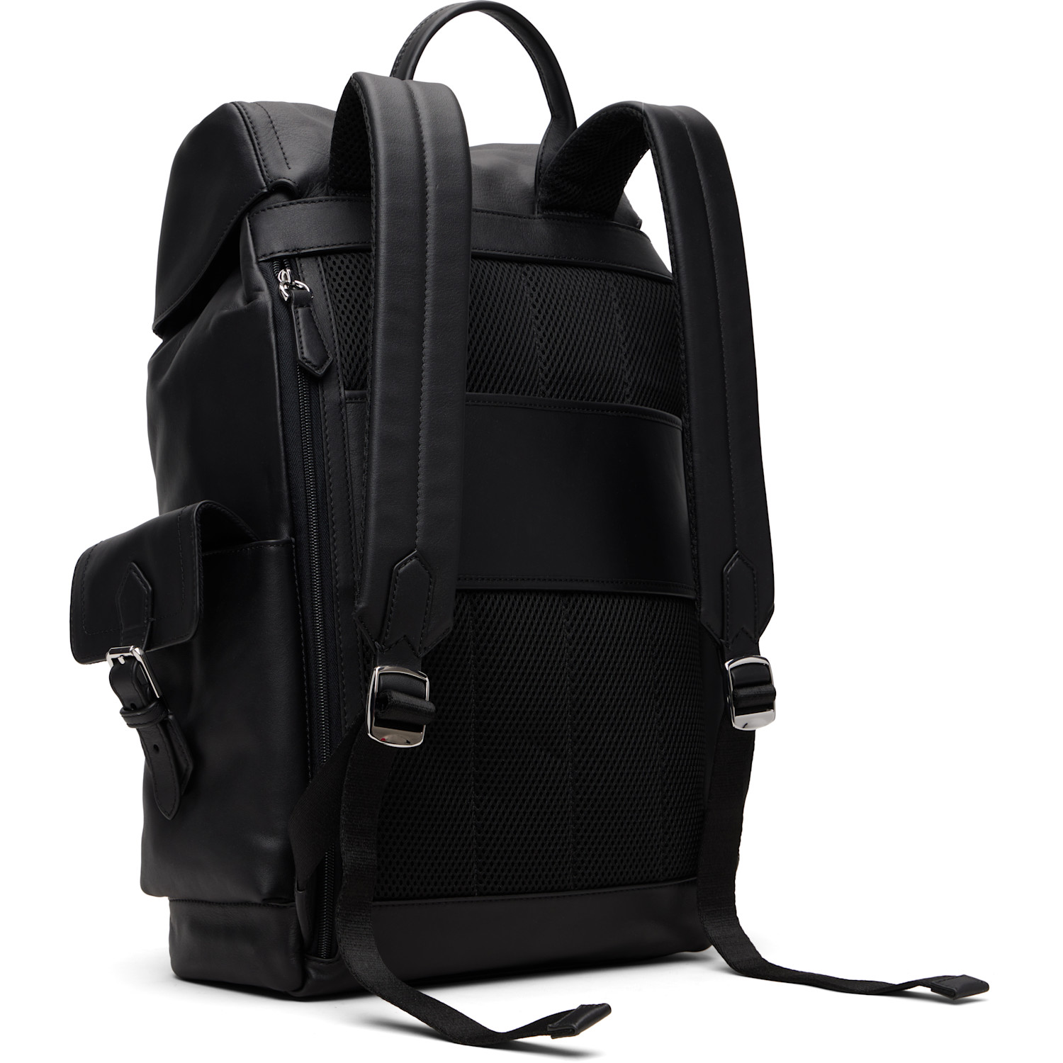  Polo Ralph Lauren Black Smooth Leather Backpack 