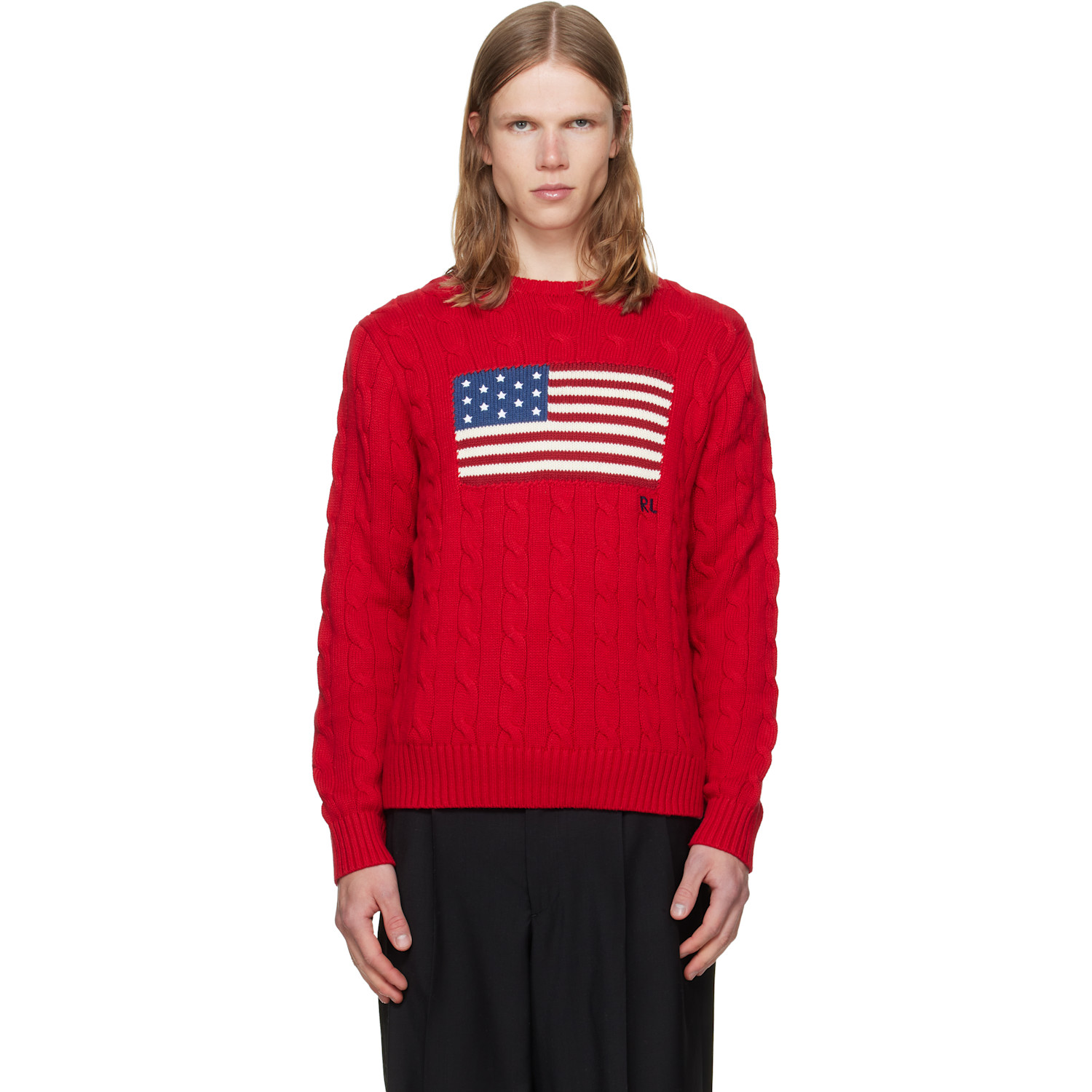 Polo Ralph Lauren Red Cable-Knit Sweater