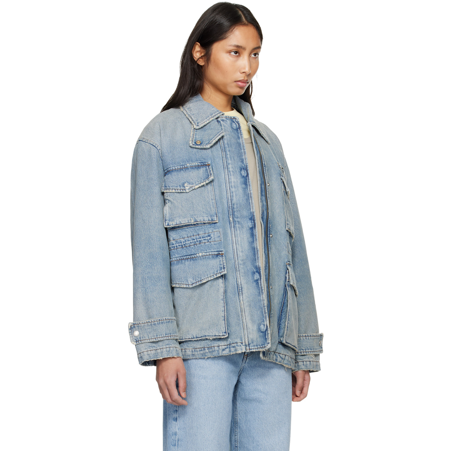  Agolde Blue Aubrey Denim Jacket 