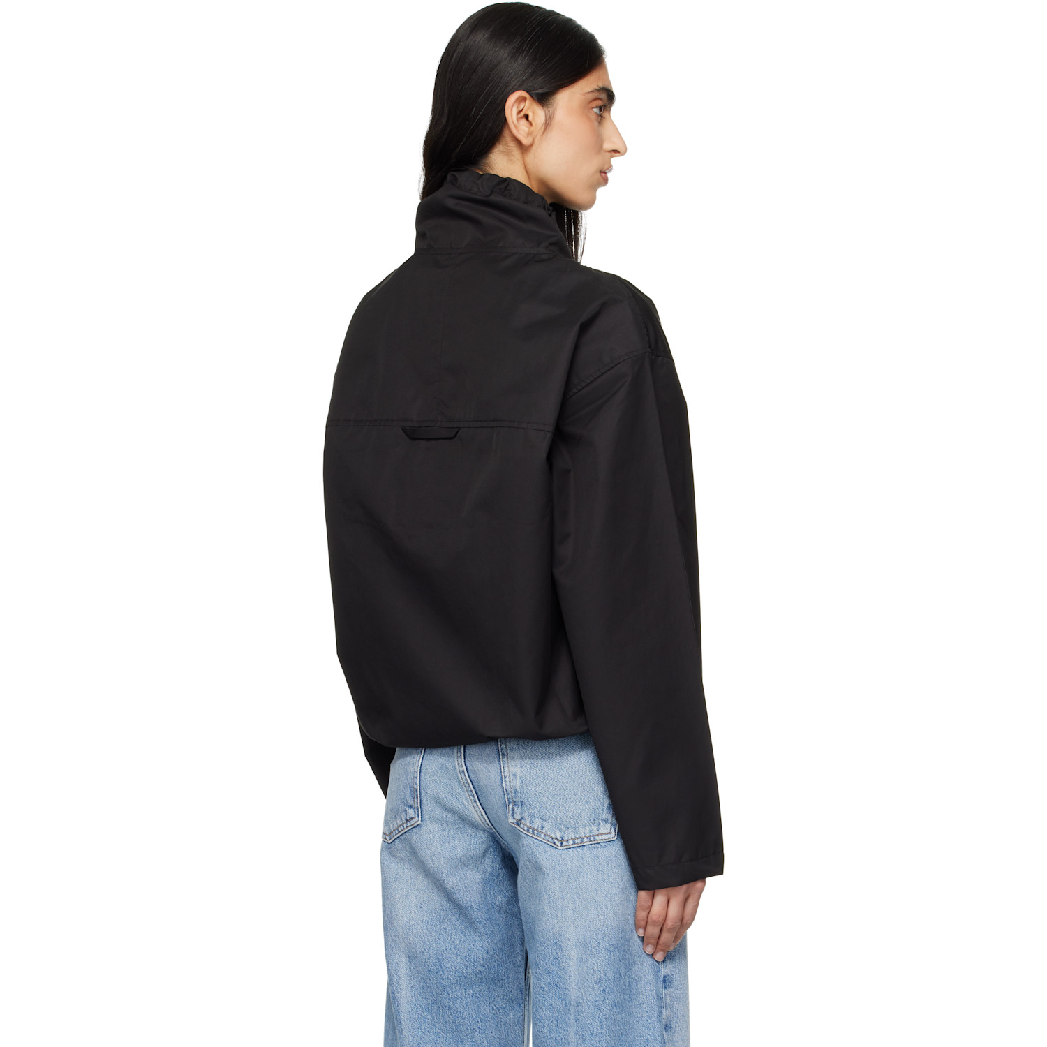  Agolde Black Lydia Nylon Popover Anorak 