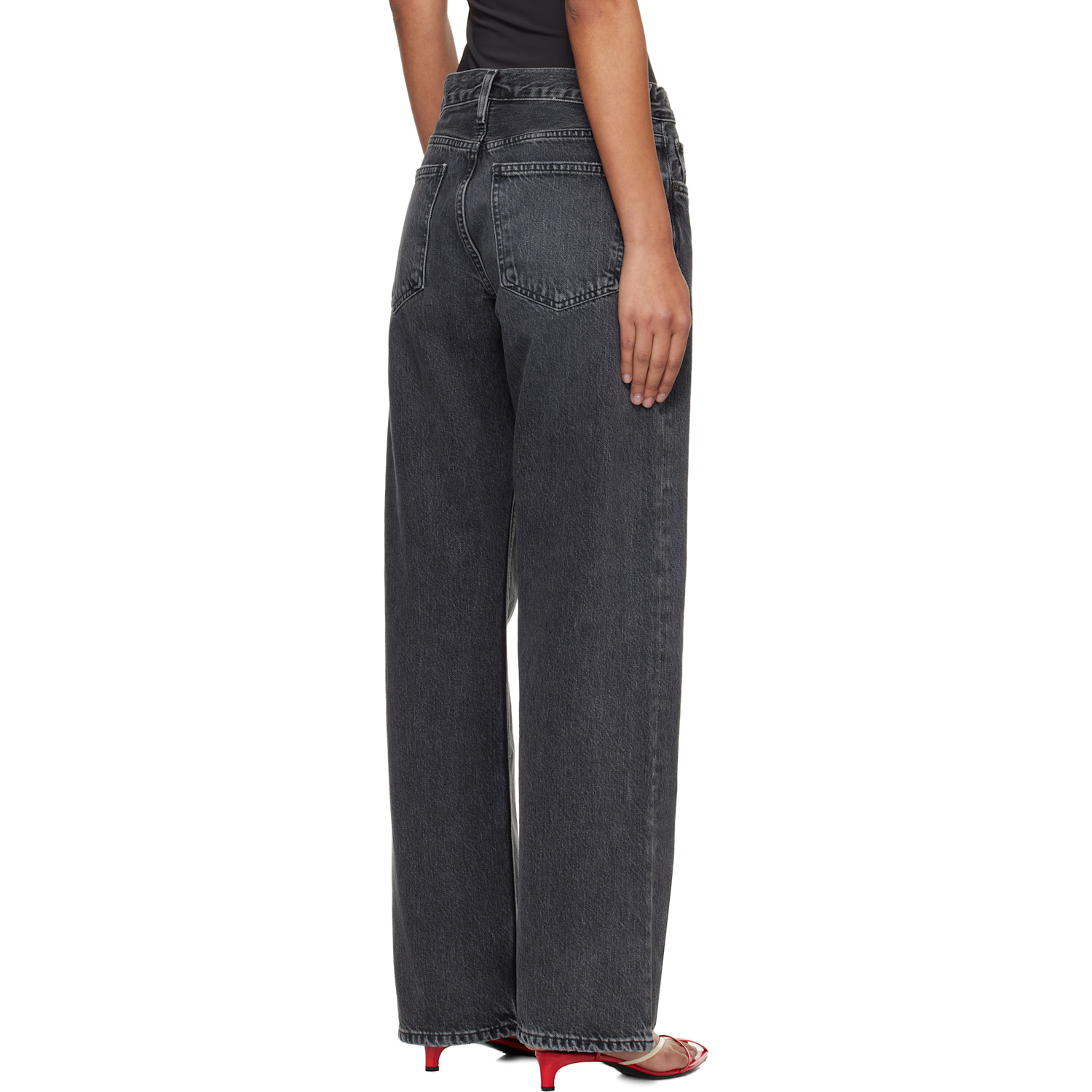  Agolde Black Low Rise Loose Jeans 