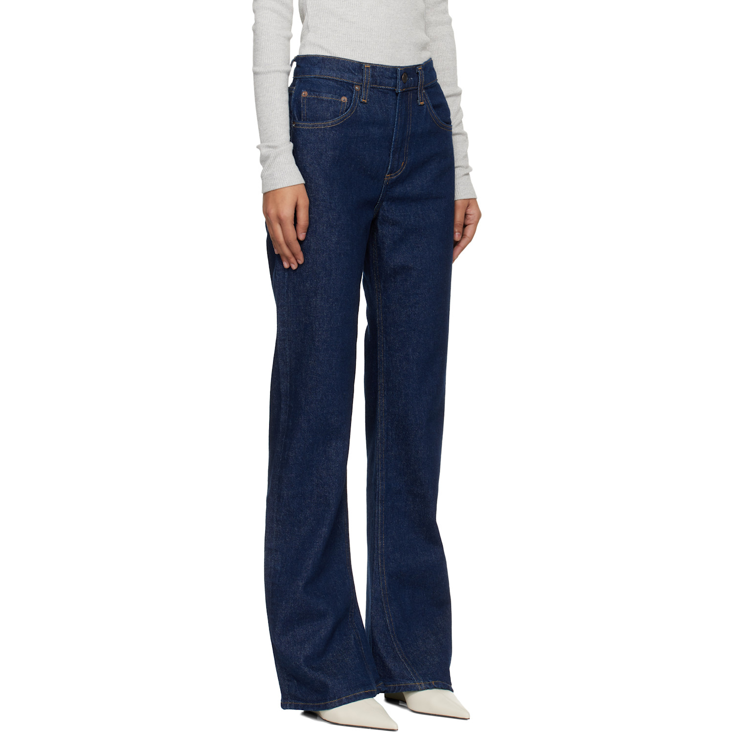  Agolde Blue Mid Rise Kick Boot Comfort Stretch Jeans 