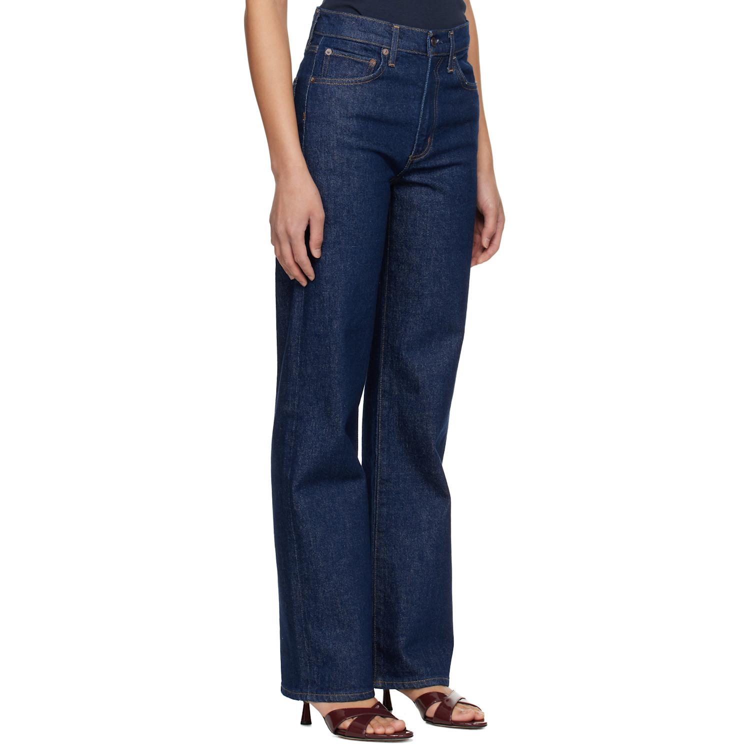  Agolde Navy Harper Straight Jeans 