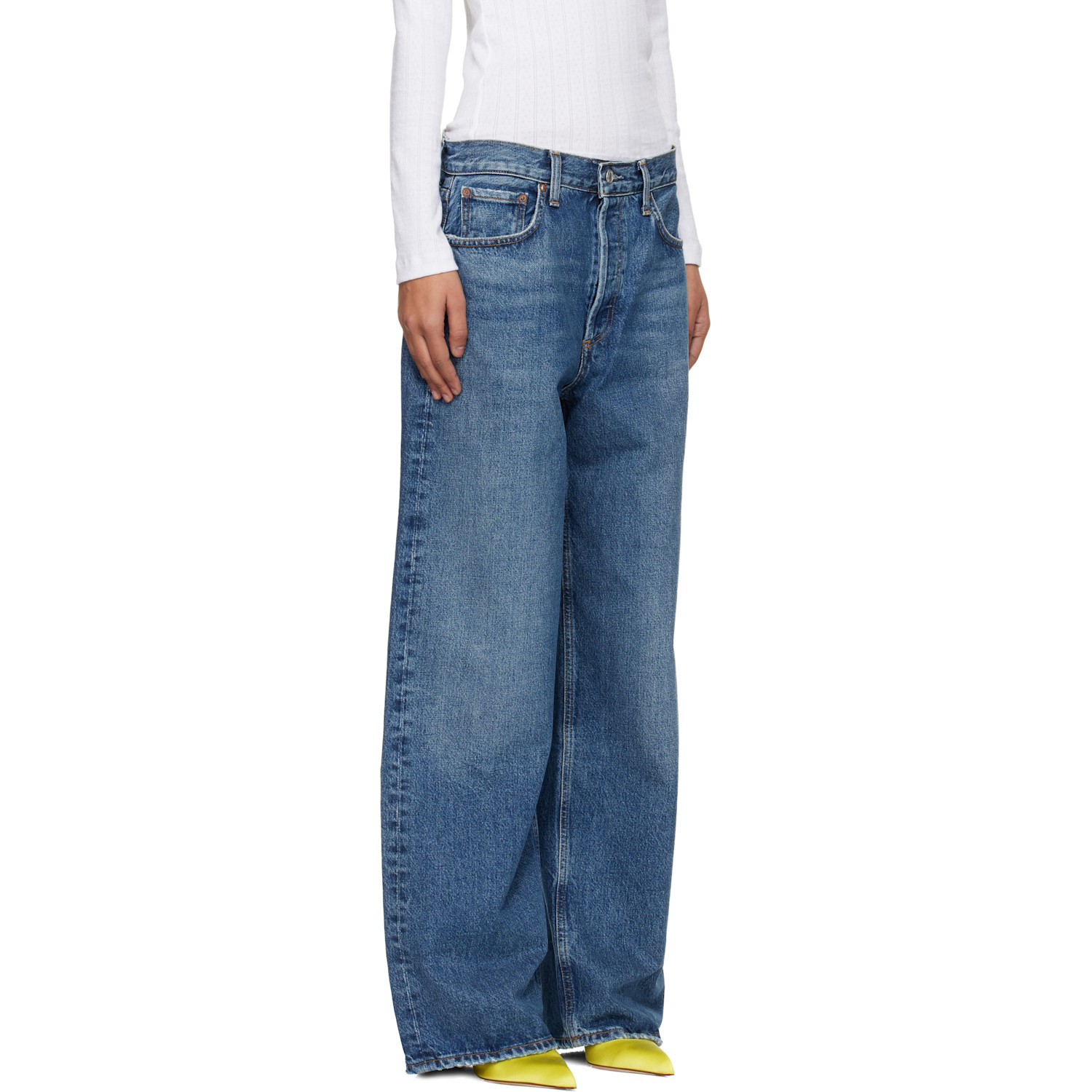  Agolde Blue Low Slung Baggy Jeans 