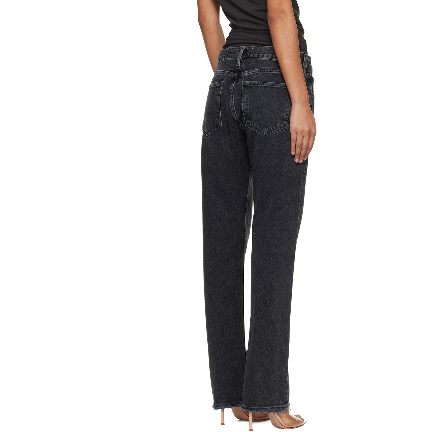  Agolde Black Low Rise Slim Jeans 