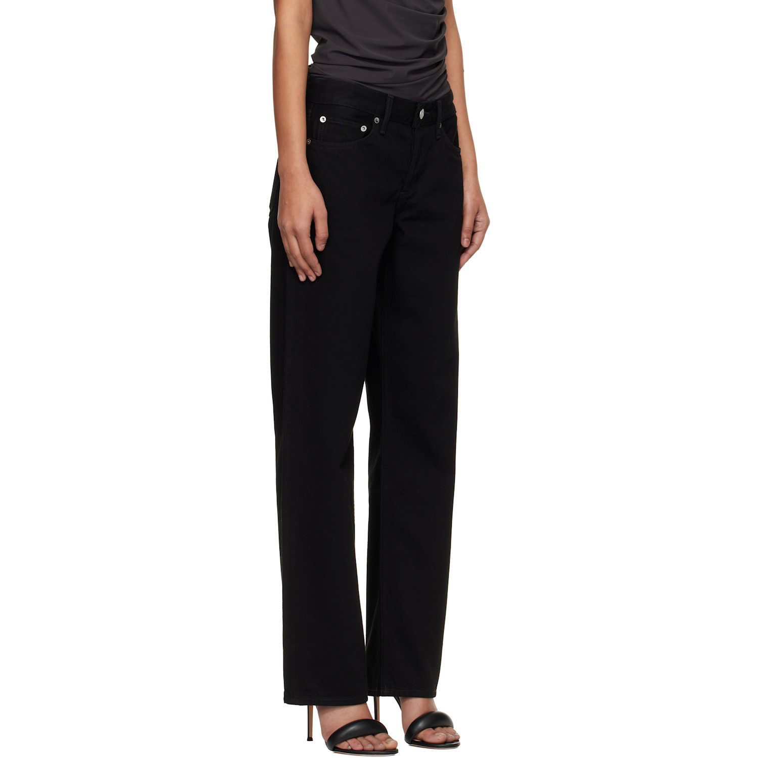  Agolde Black Low Rise Loose Jeans 