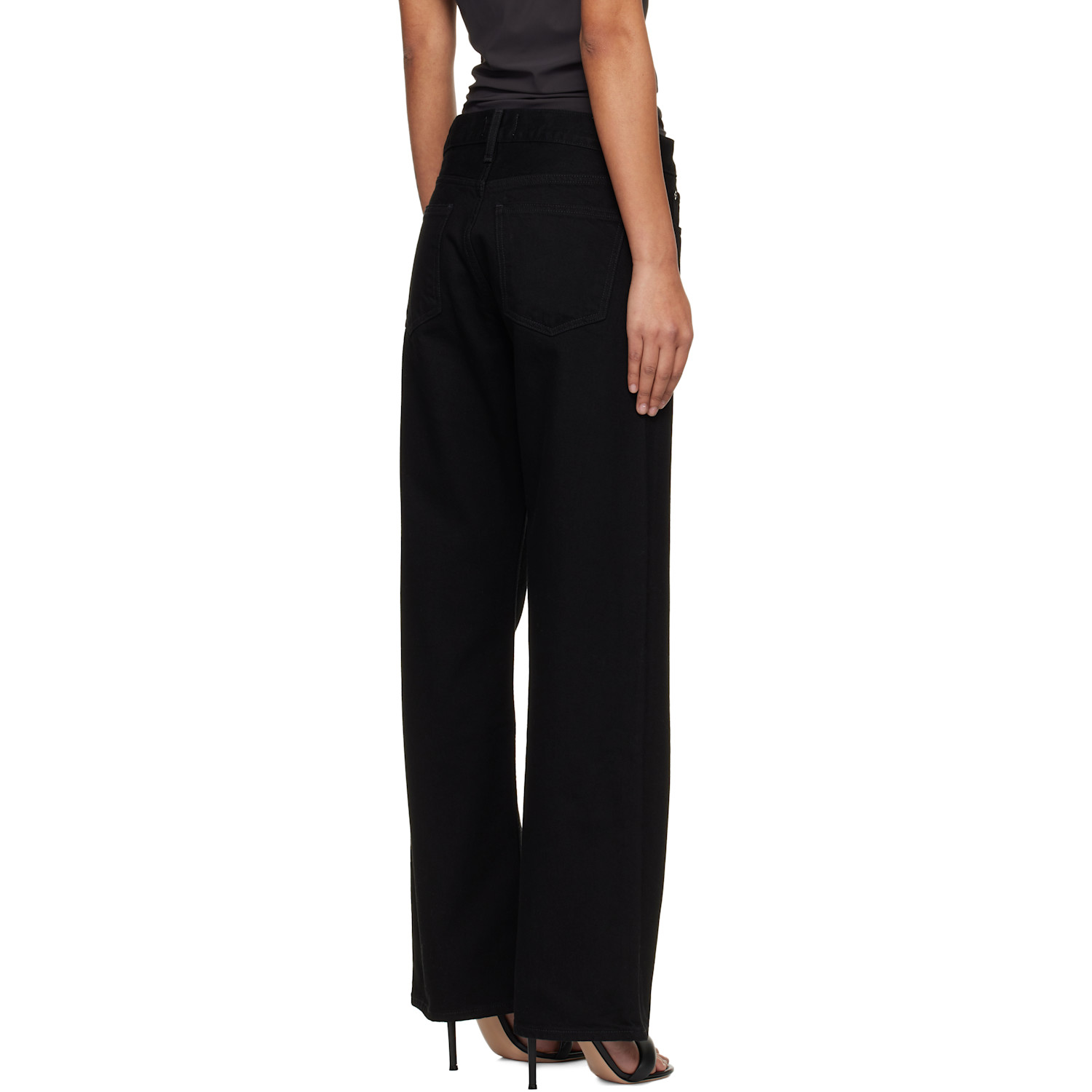  Agolde Black Low Rise Loose Jeans 