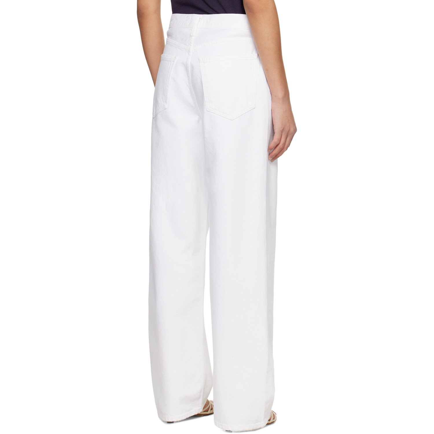  Agolde White Low Slung Baggy Jeans 