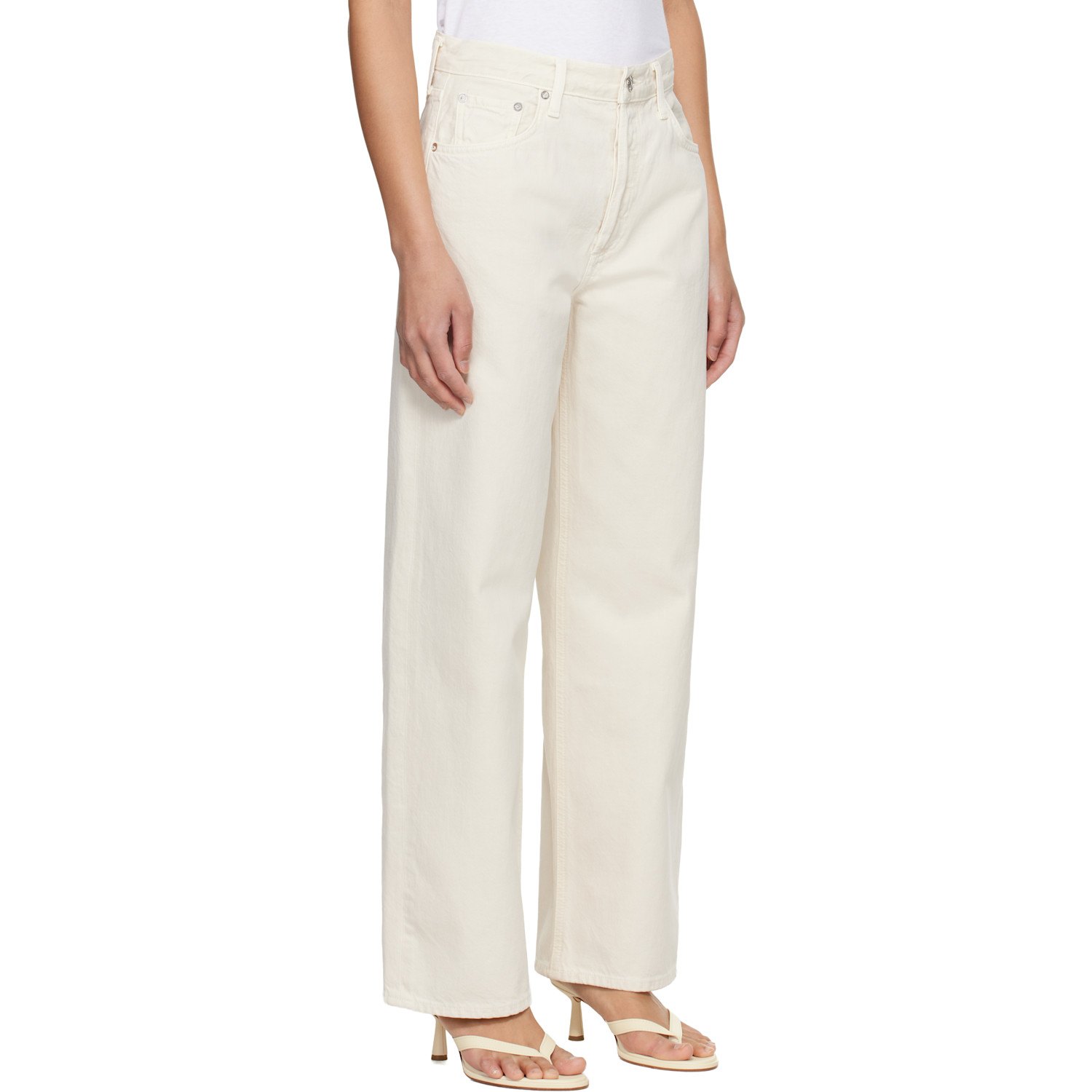  Agolde Beige Low Slung Baggy Jeans 