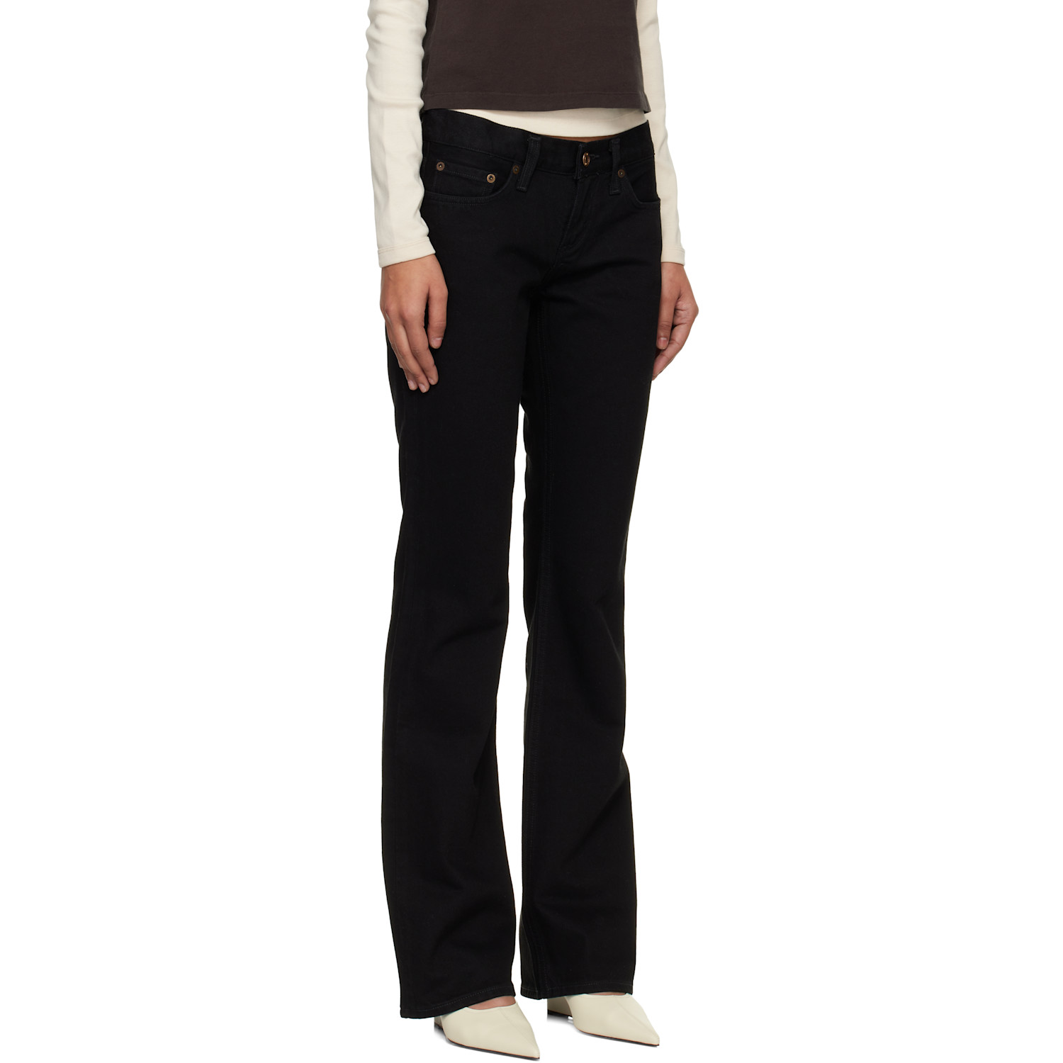  Agolde Black Low Rise Boot Jeans 