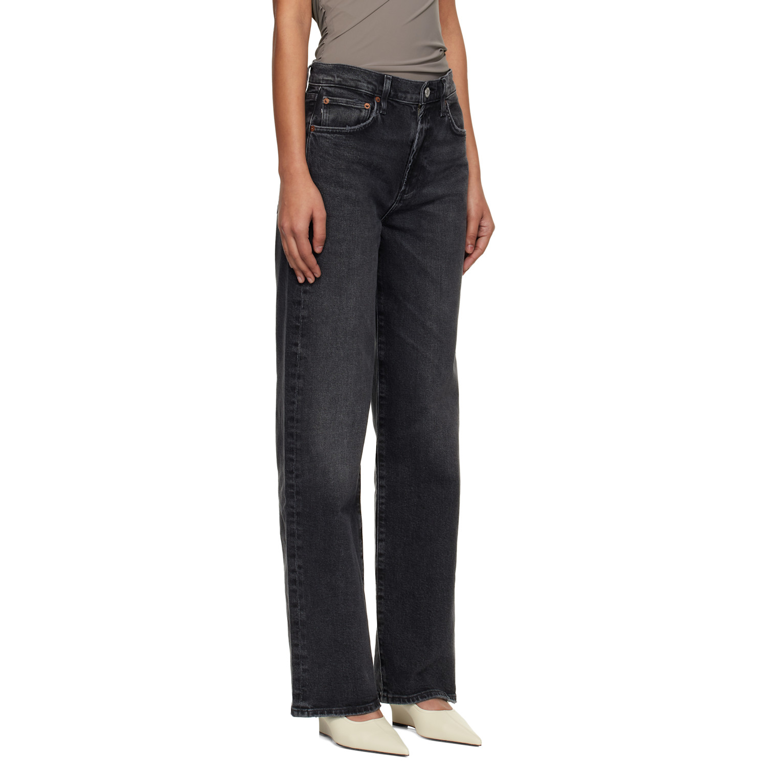  Agolde Black Harper Straight Comfort Stretch Jeans 