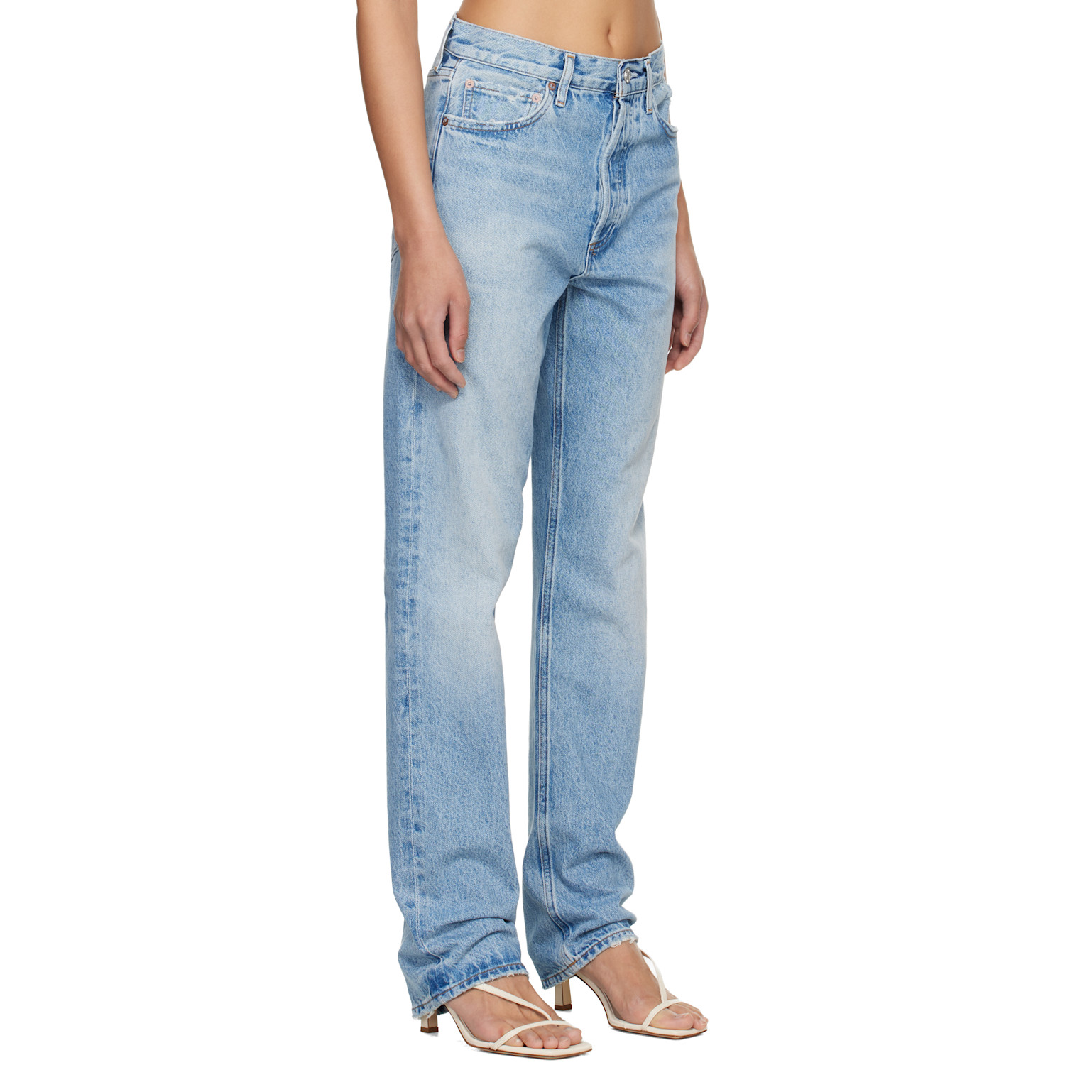  Agolde Blue 90's Mid Rise Straight Jeans 