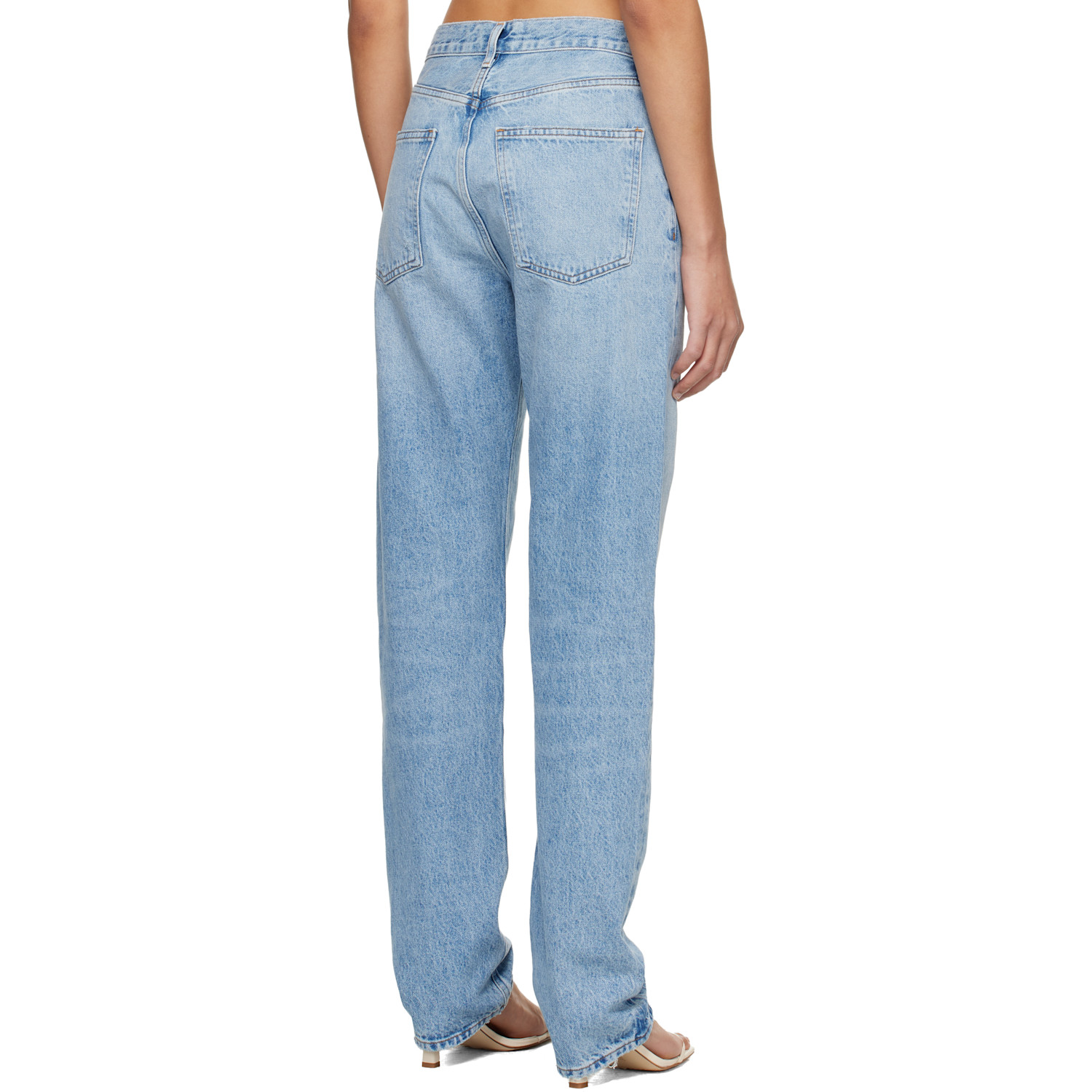  Agolde Blue 90's Mid Rise Straight Jeans 