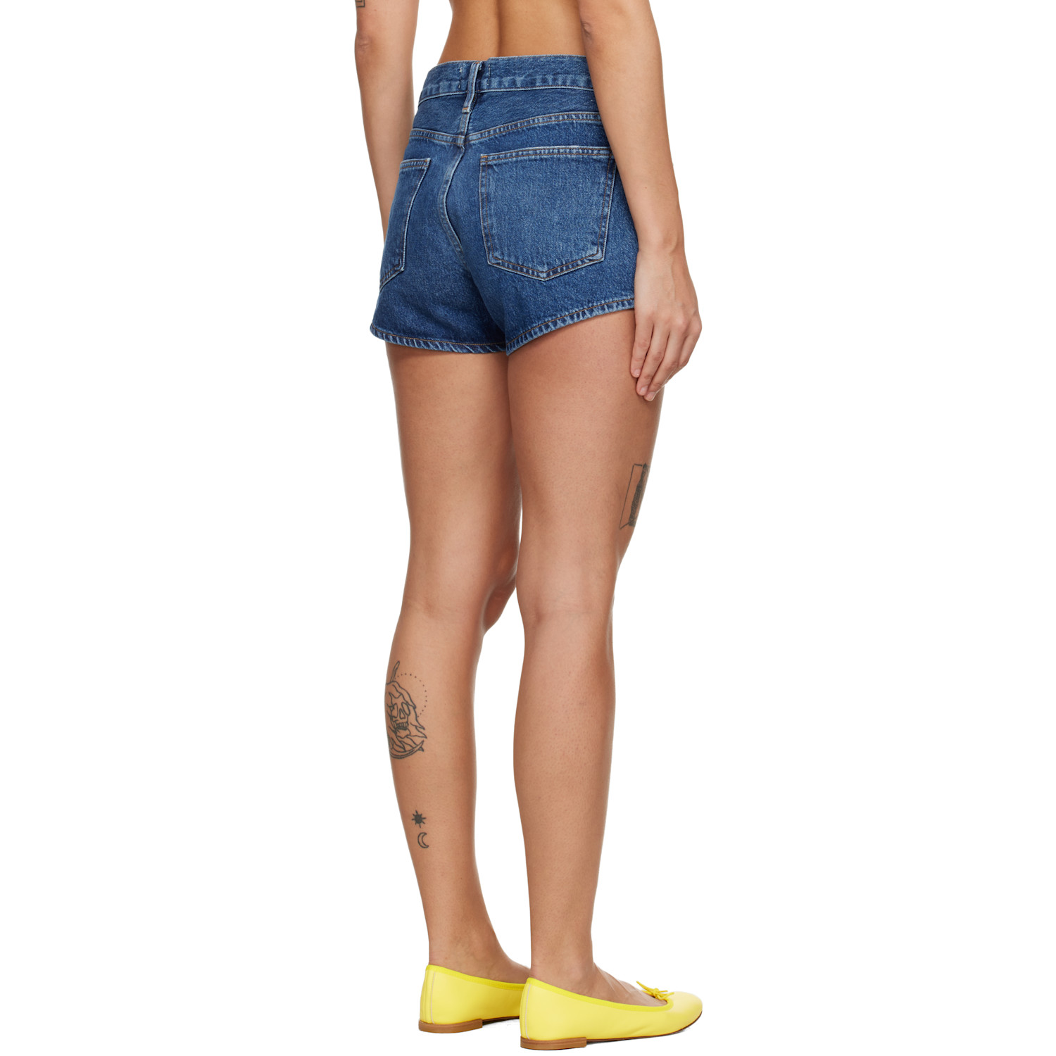  Agolde Blue Low-rise Parker Denim Shorts 