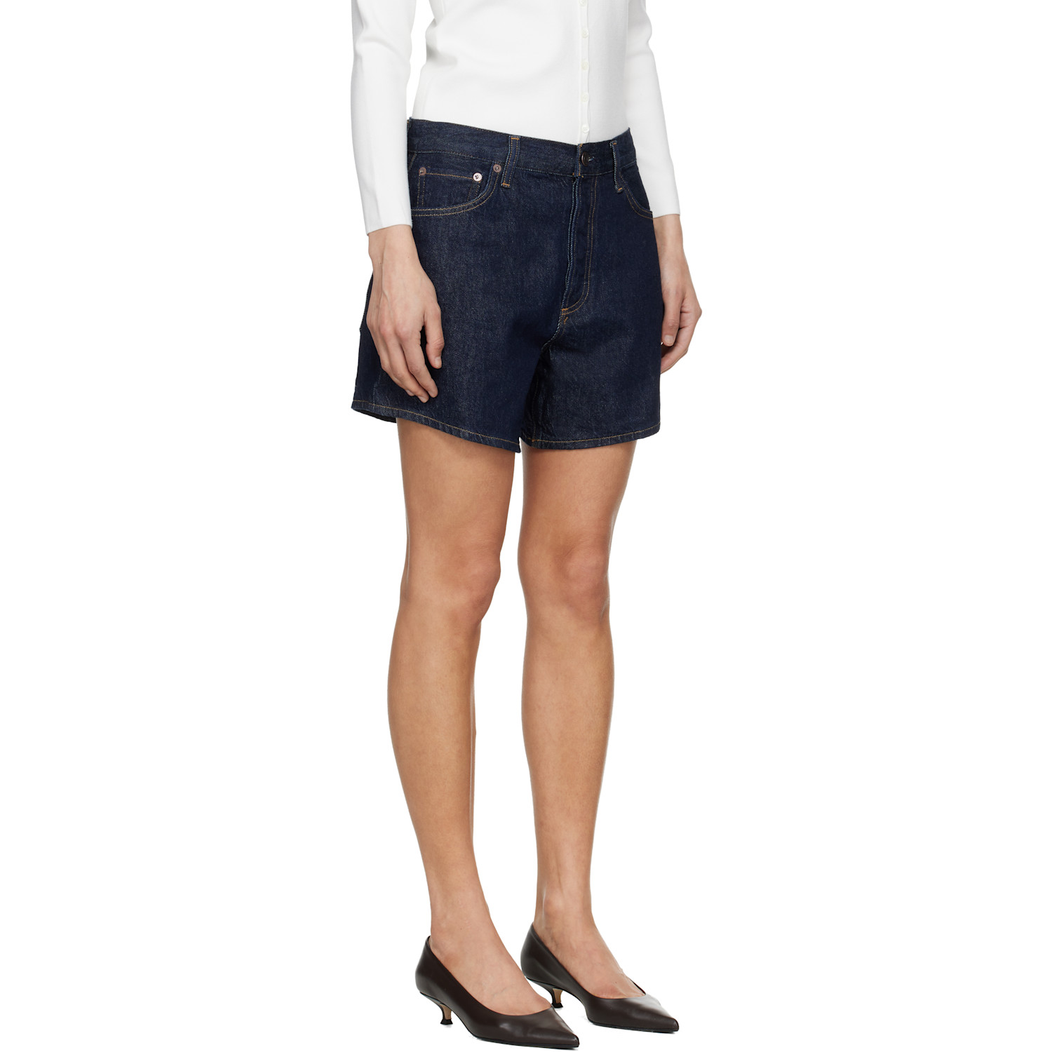  Agolde Navy Leith Denim Shorts 