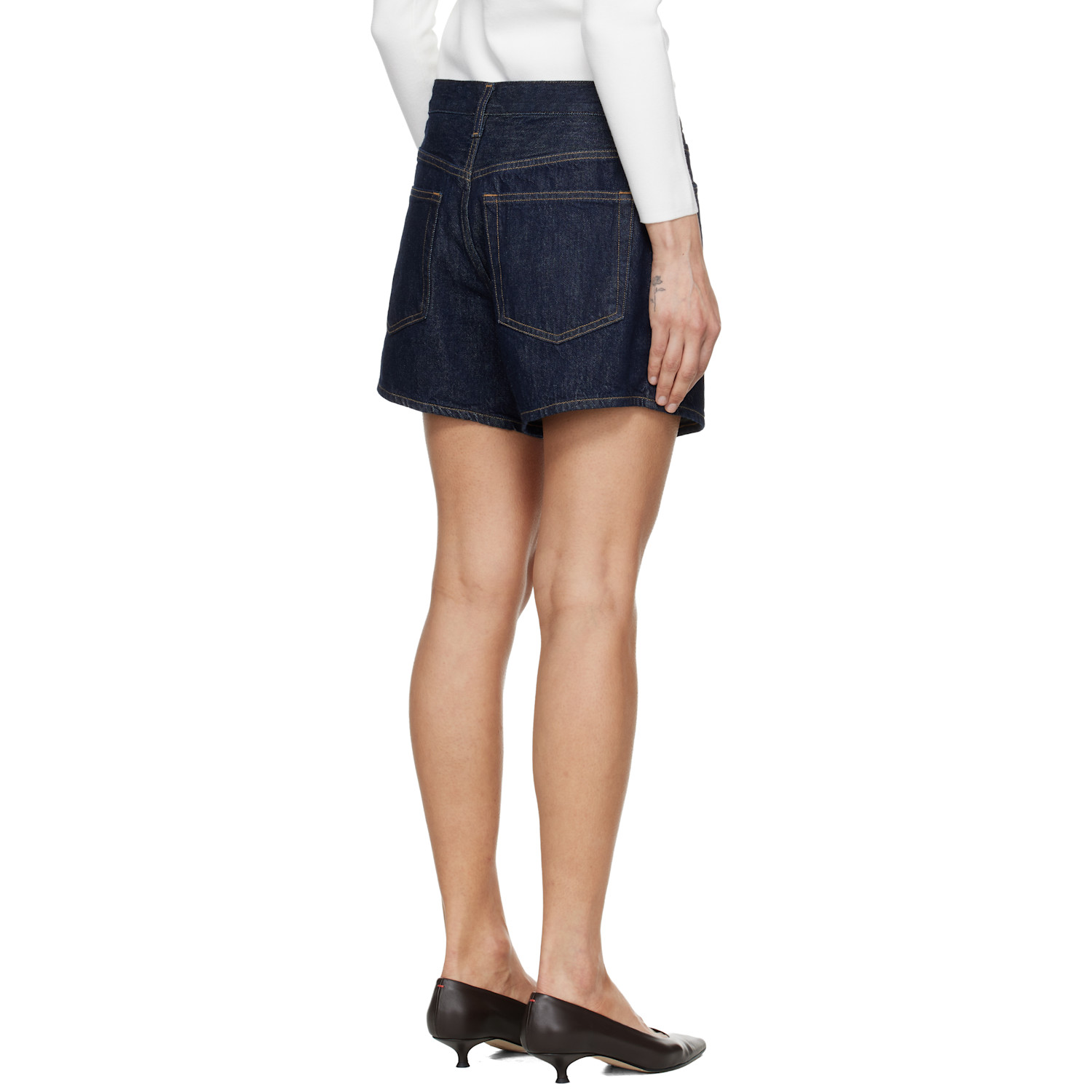  Agolde Navy Leith Denim Shorts 