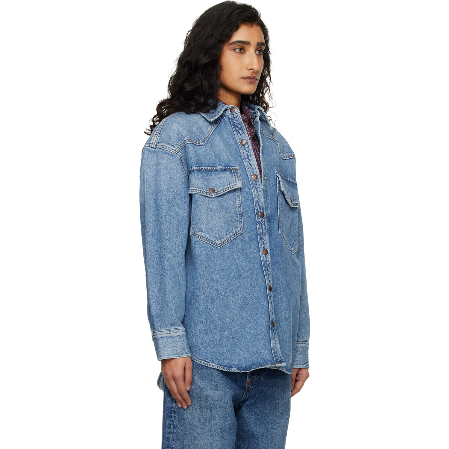  Agolde Blue Lotta Denim Shirt 