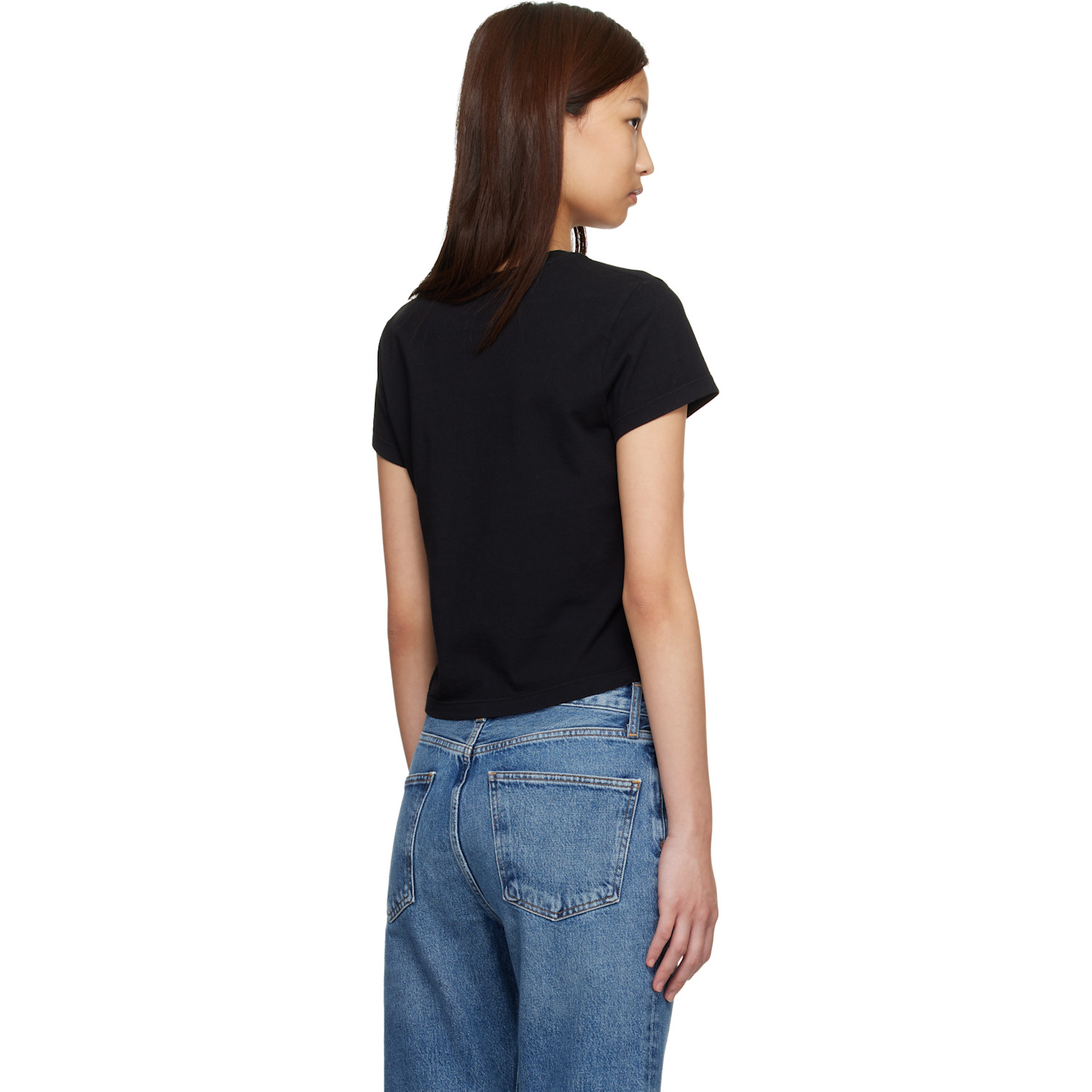  Agolde Black Adine Shrunken T-shirt 