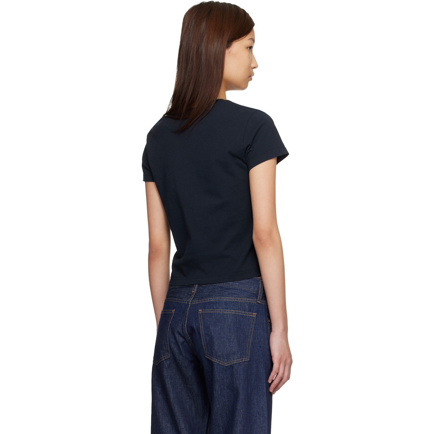  Agolde Navy Adine Shrunken T-shirt 