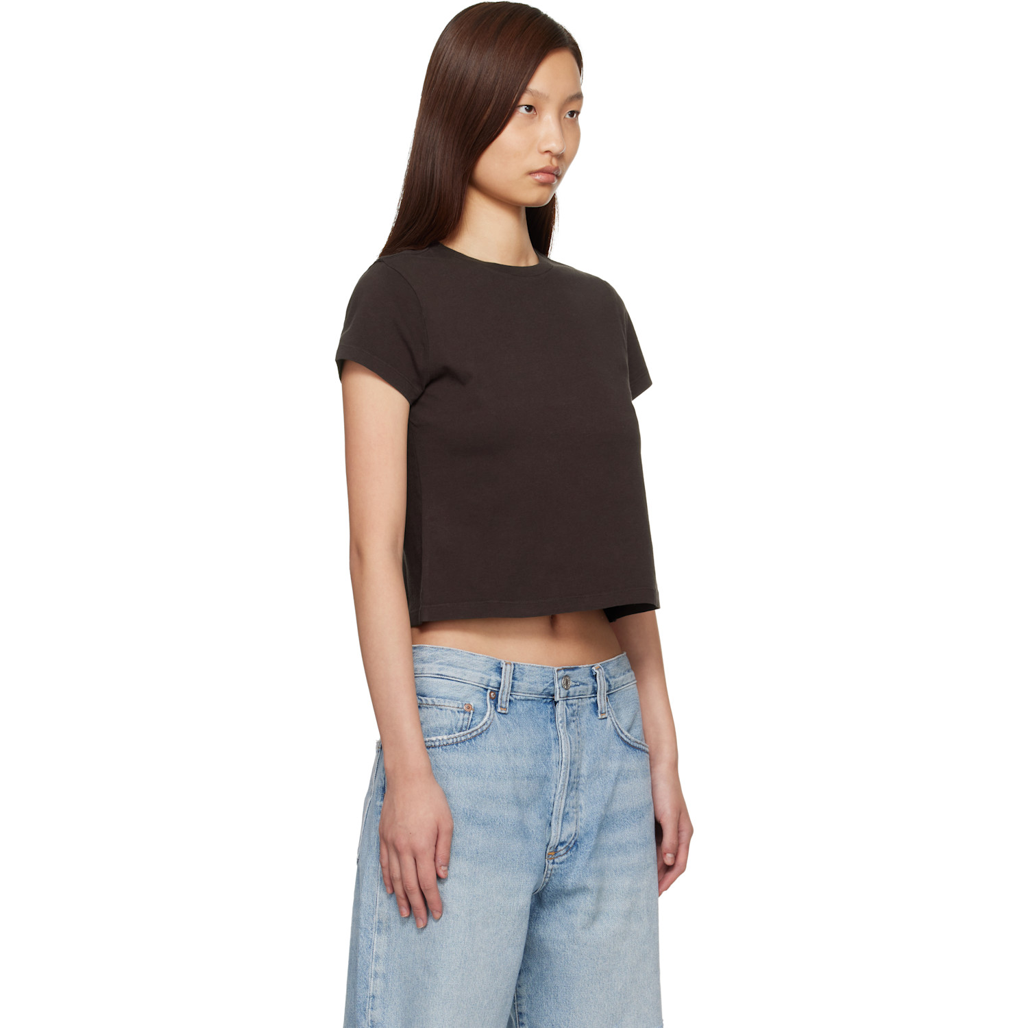  Agolde Brown Adine Shrunken T-shirt 