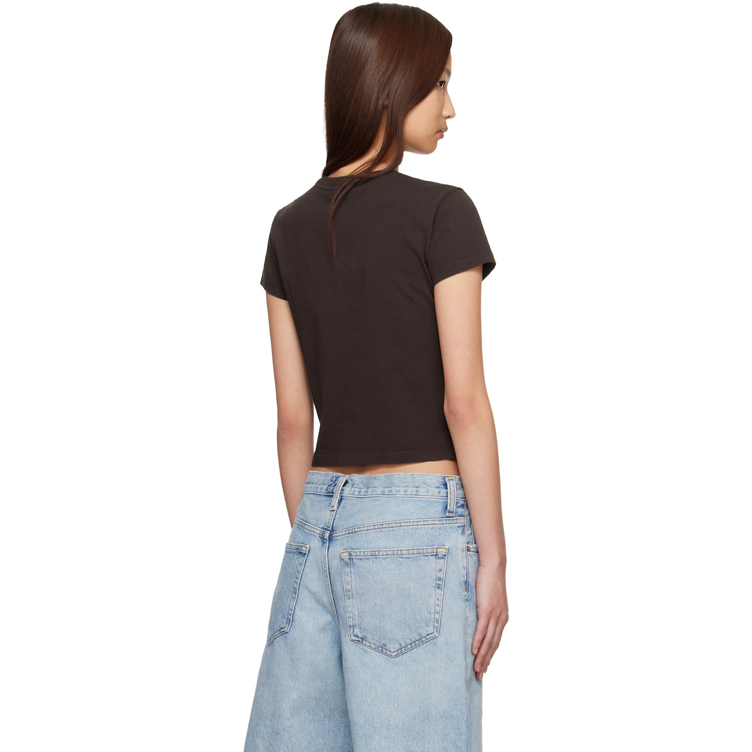  Agolde Brown Adine Shrunken T-shirt 