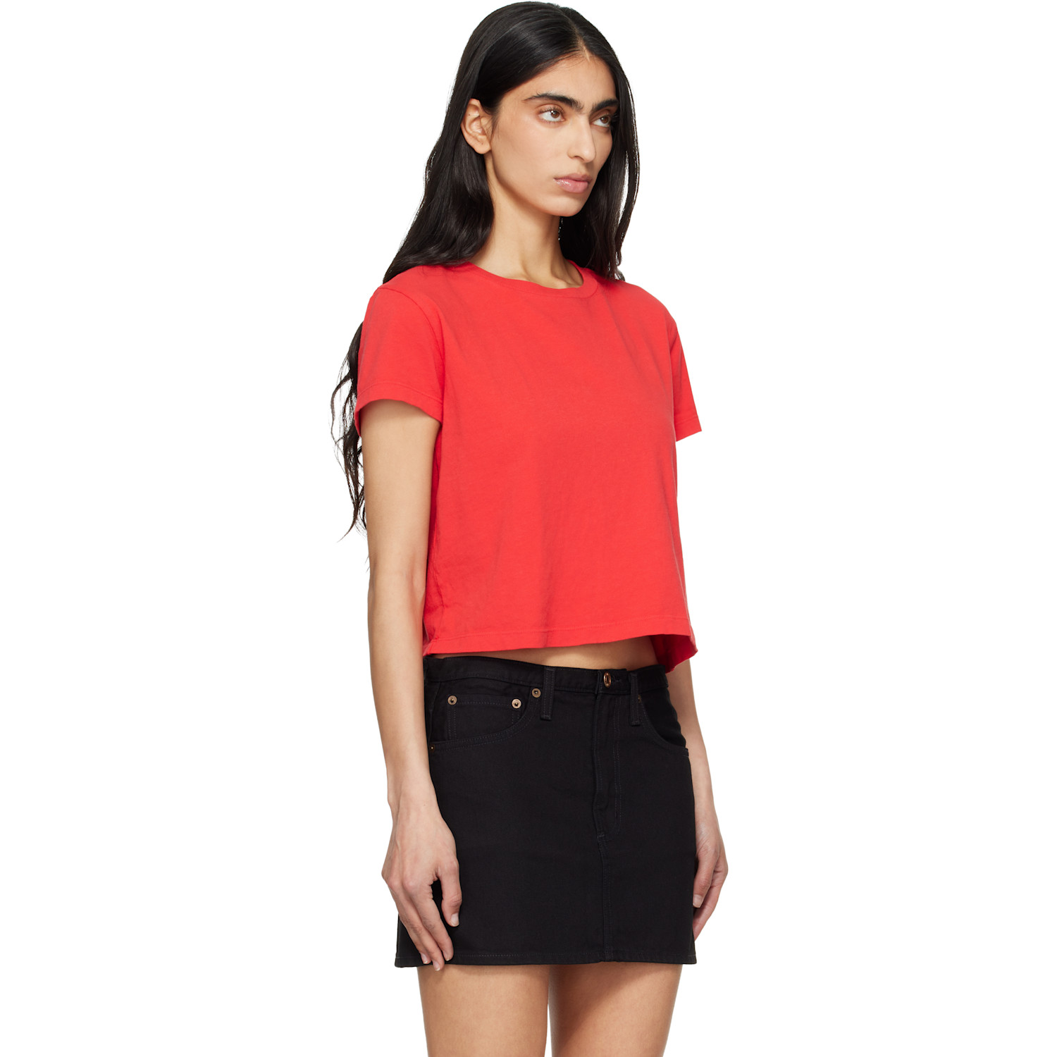  Agolde Red Adine Shrunken T-shirt 