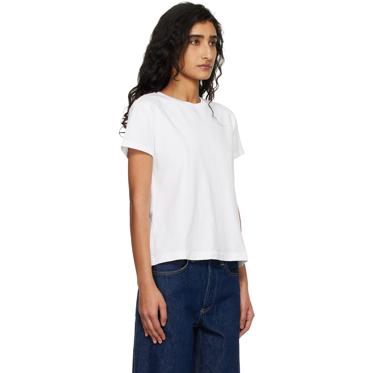  Agolde White Long Line Adine T-shirt 