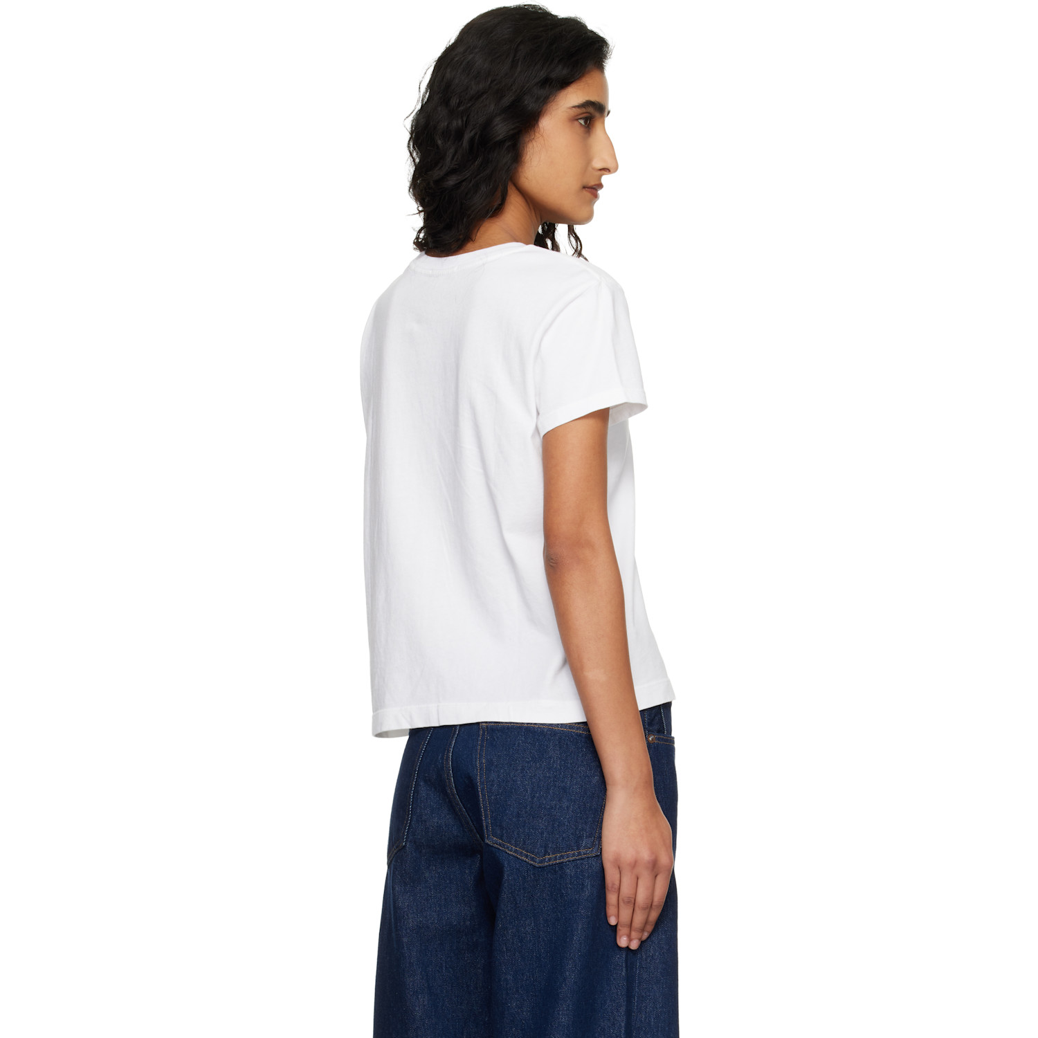  Agolde White Long Line Adine T-shirt 