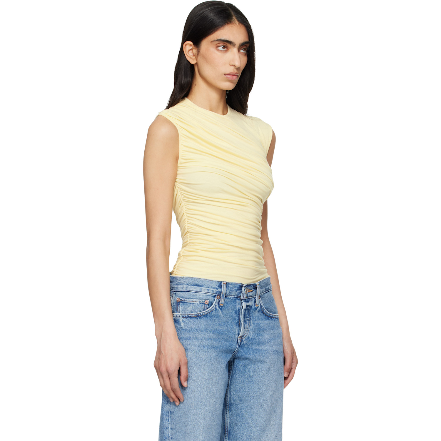  Agolde Yellow Ester Twist Tank Top 