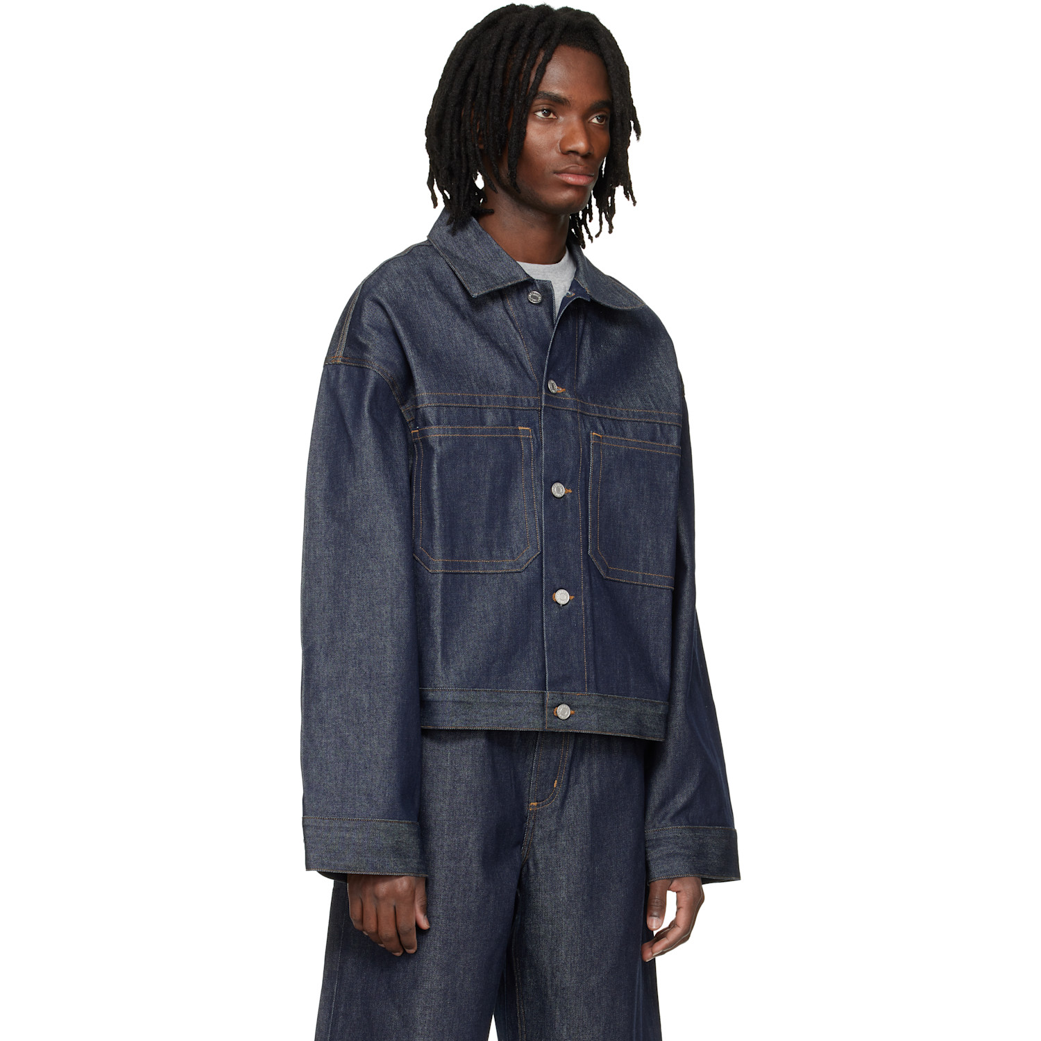  Agolde Navy Blaze Denim Jacket 