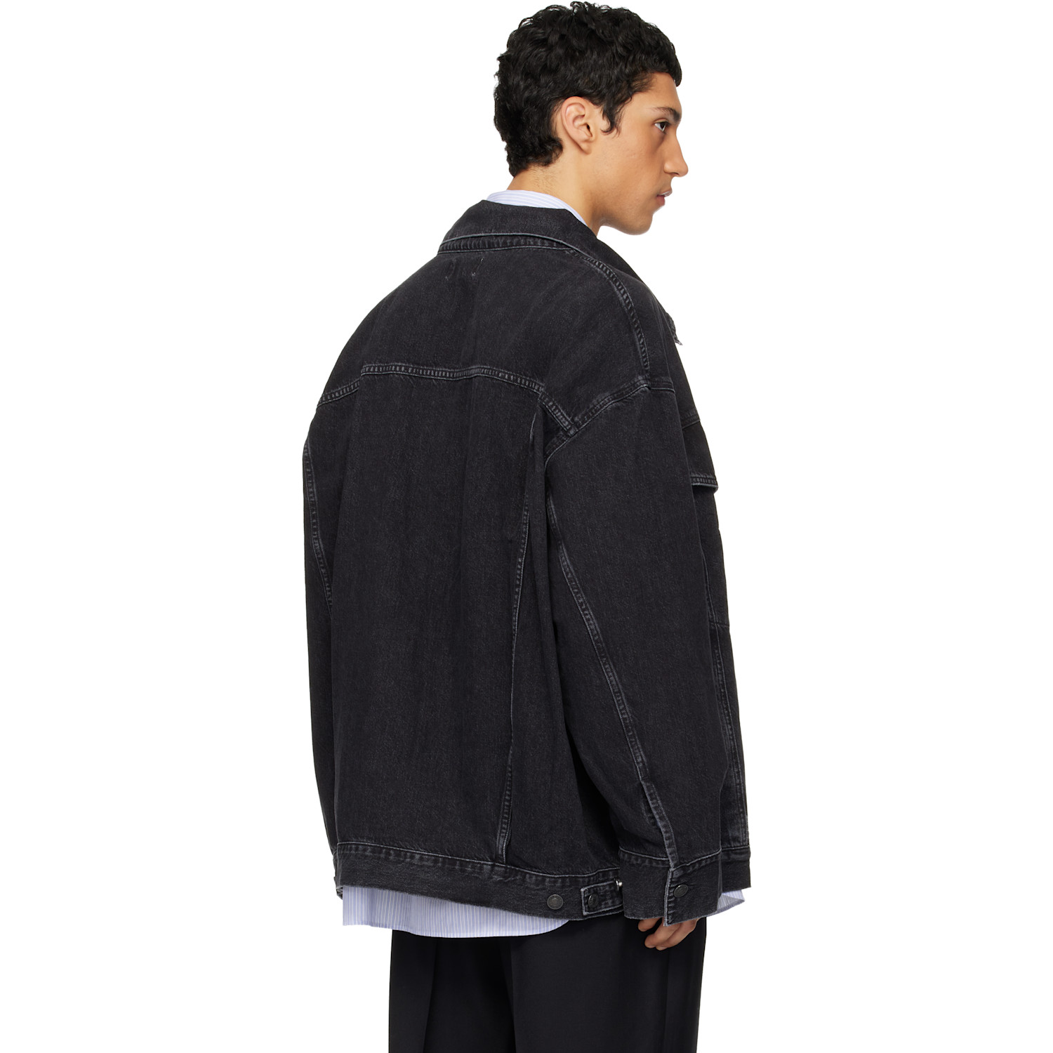  Agolde Black Wayne Denim Jacket 