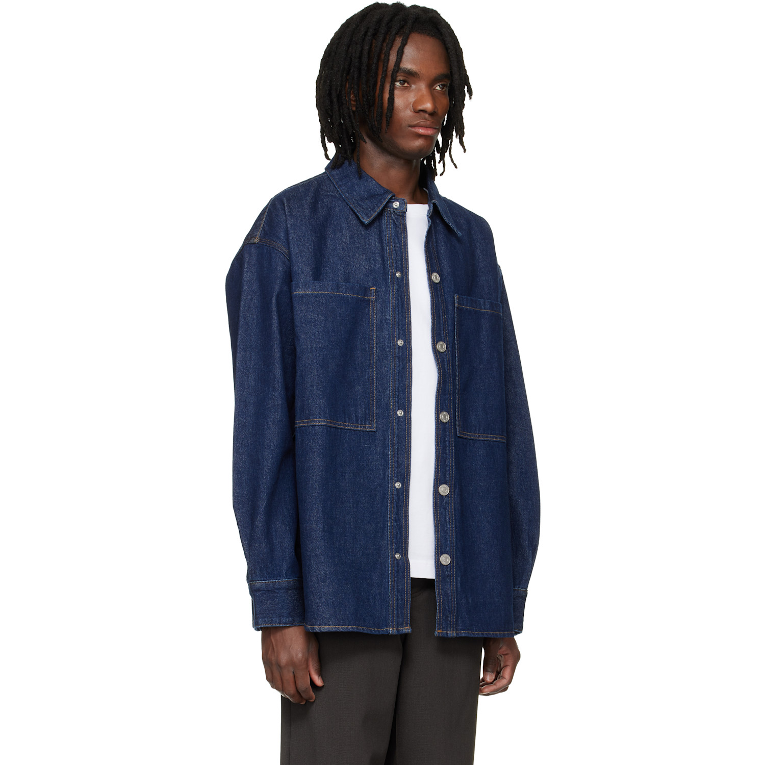  Agolde Navy Atticus Denim Shirt 