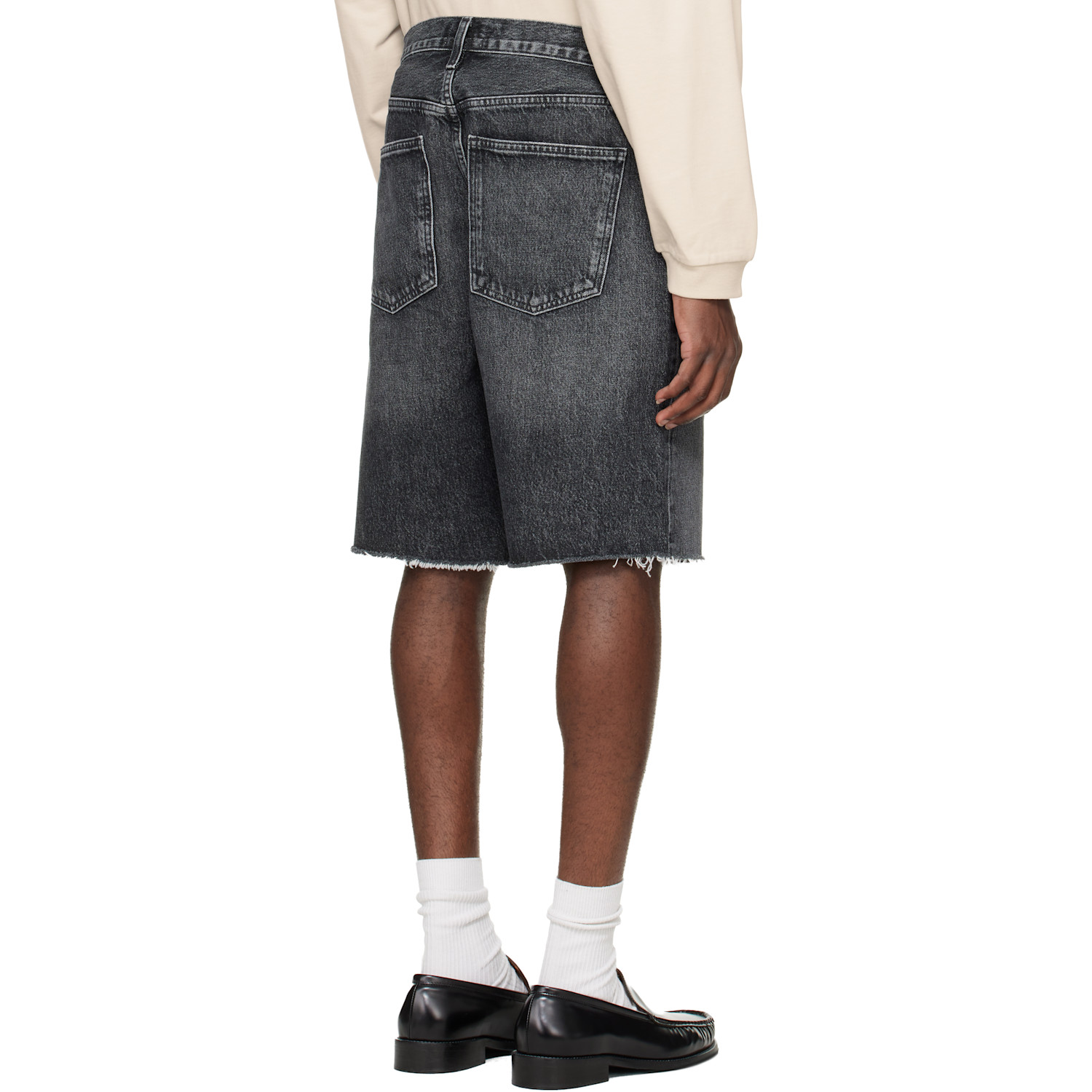  Agolde Black Anson Denim Shorts 