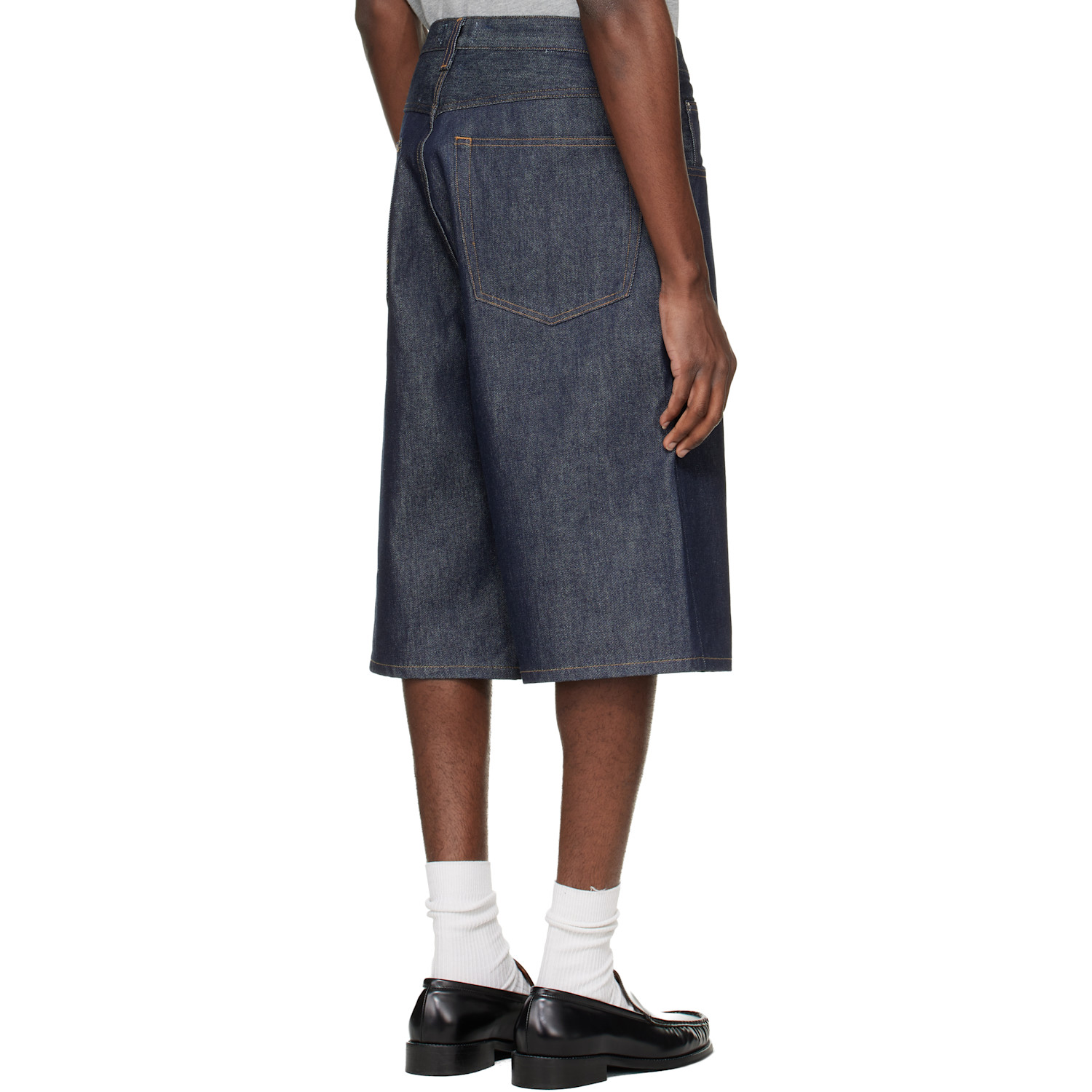  Agolde Navy Fusion Skater Denim Shorts 