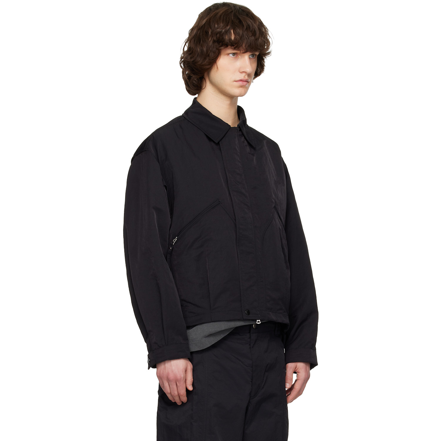  Solid Homme Black Nylon Military Blouson Jacket 