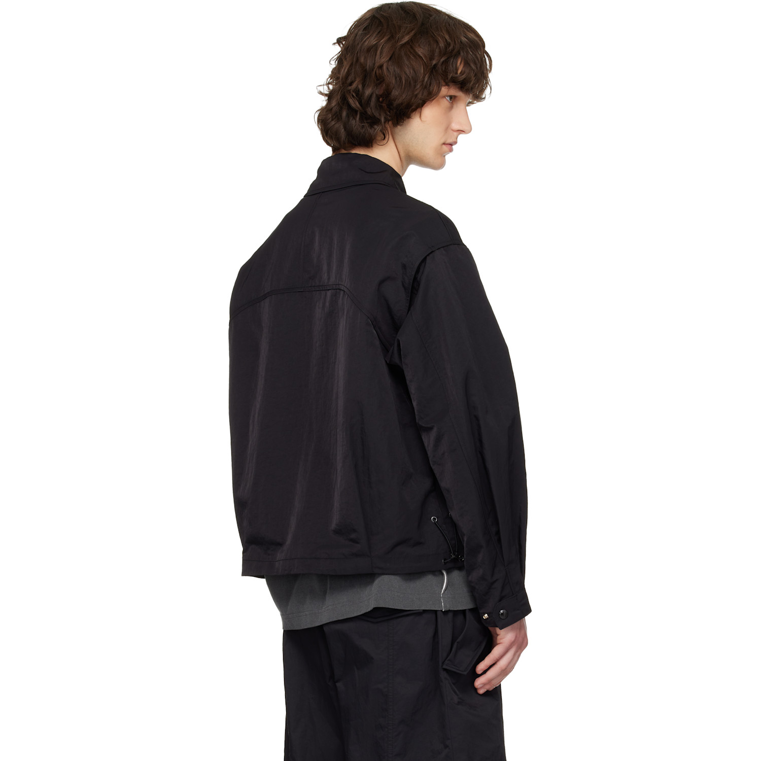  Solid Homme Black Nylon Military Blouson Jacket 