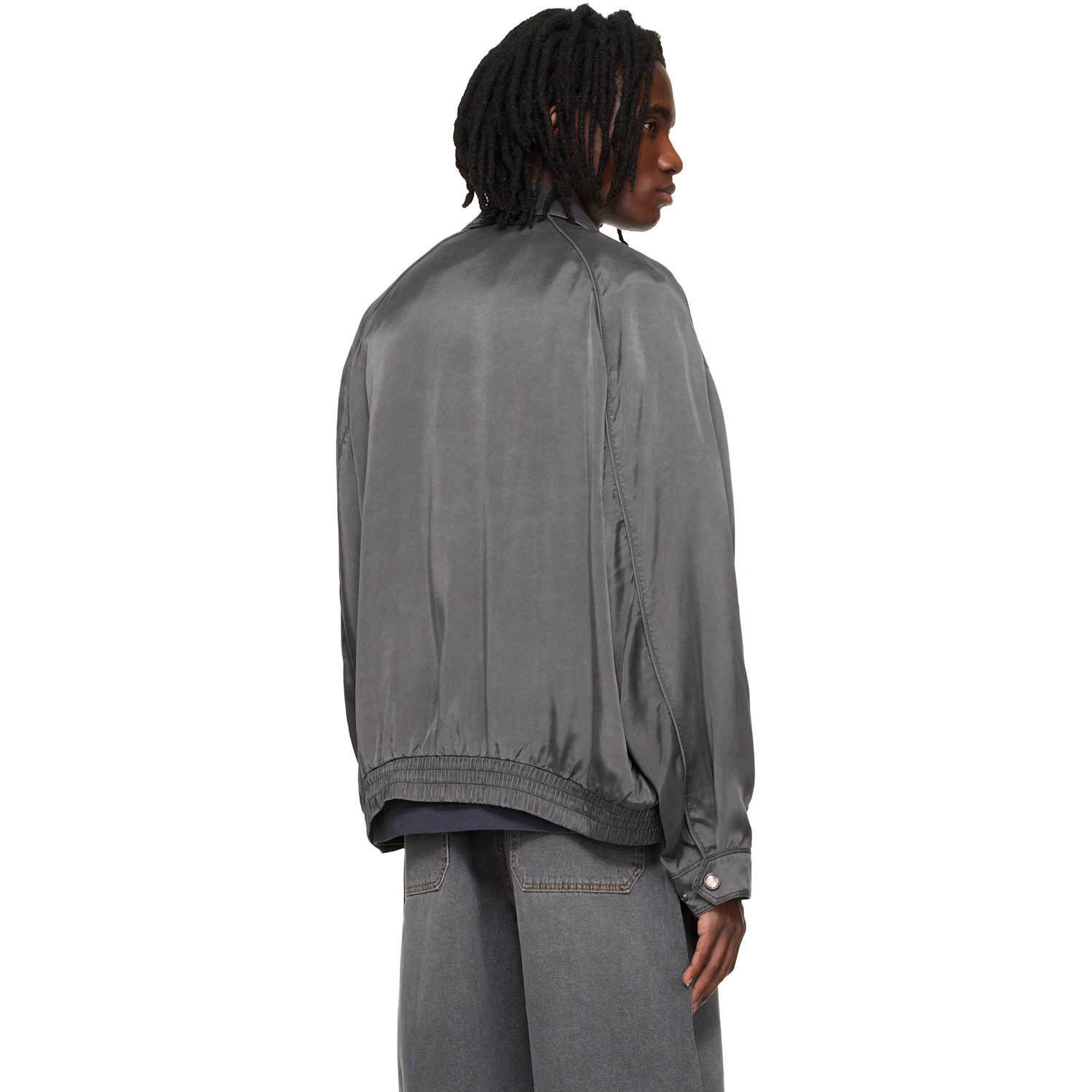  Solid Homme Gray Washed Cupro Blouson Jacket 