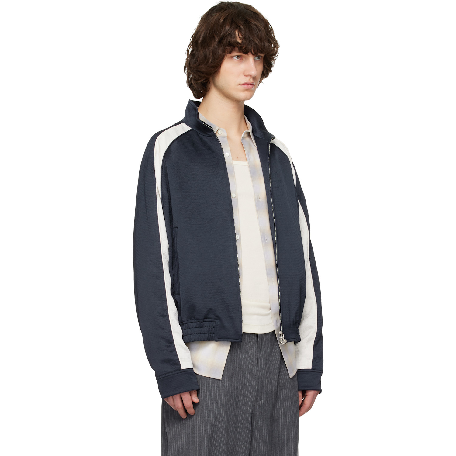  Solid Homme Navy Contrast Track Jacket 