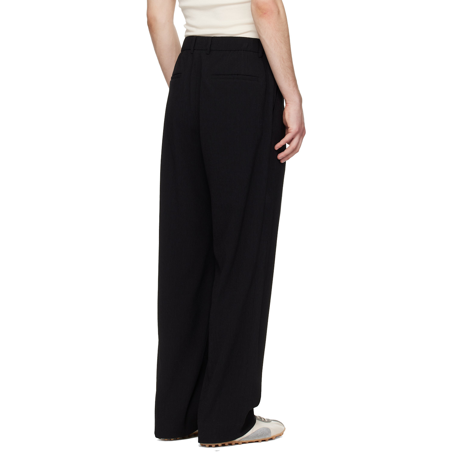  Solid Homme Black Pleated Trousers 