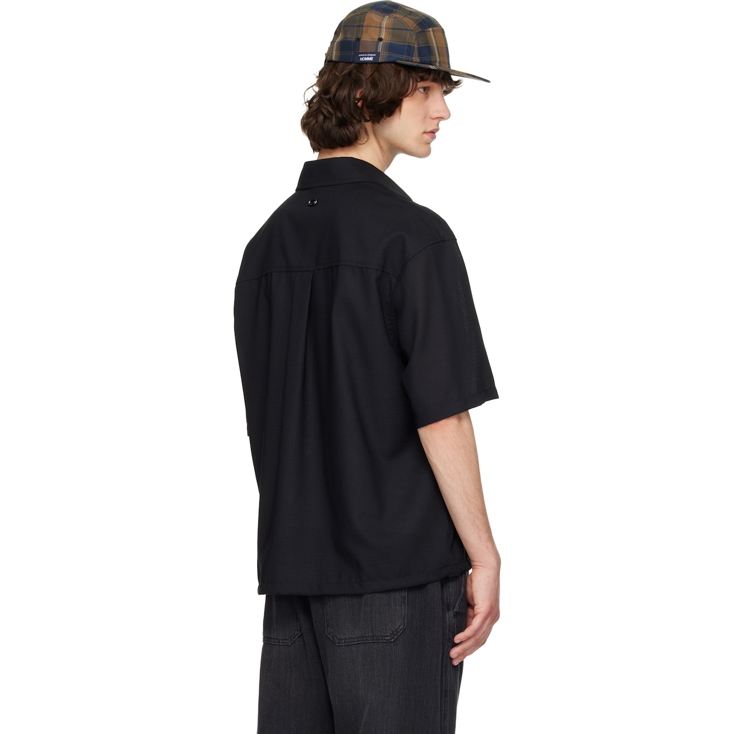  Solid Homme Black Flap Pocket Shirt 