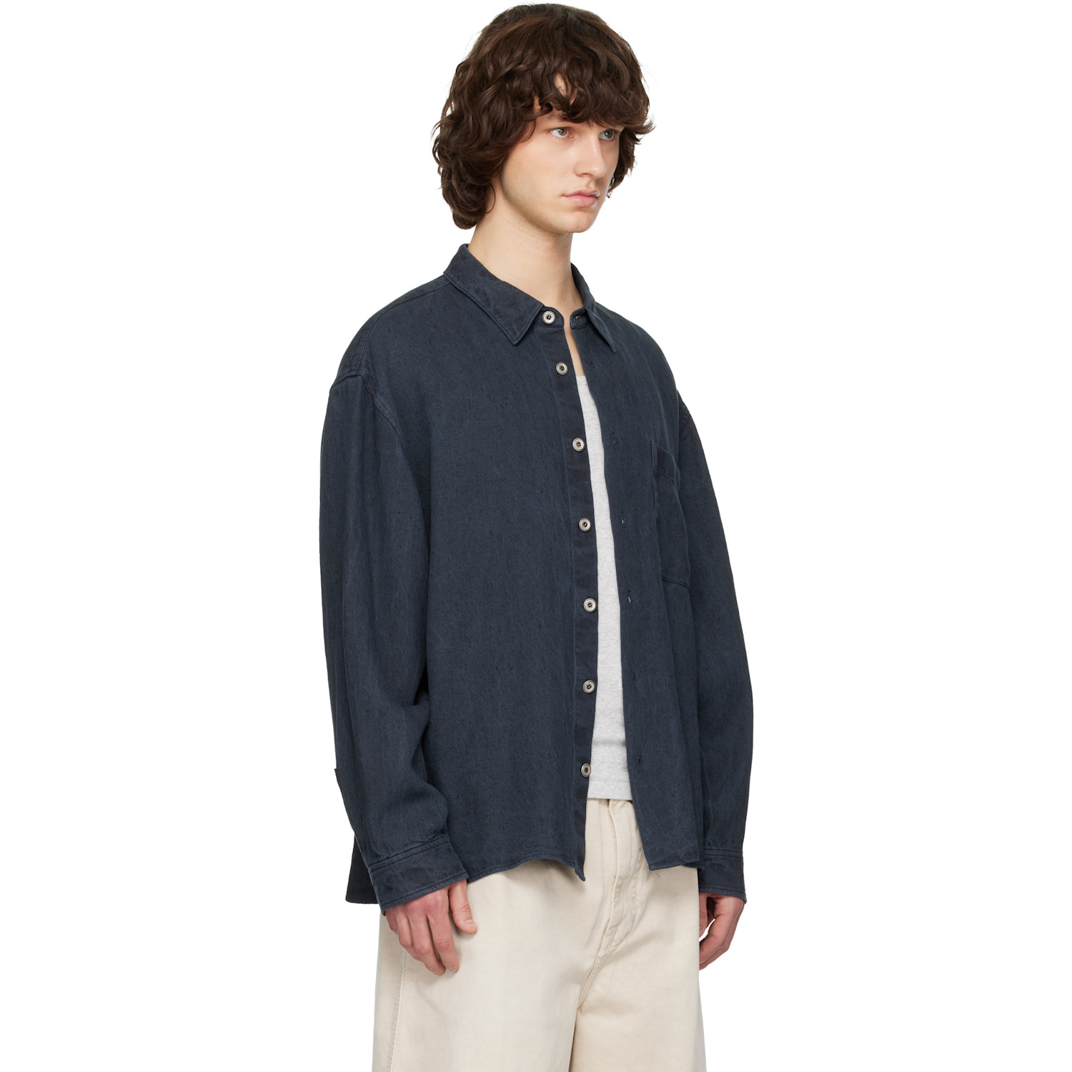  Solid Homme Gray Faded Shirt 