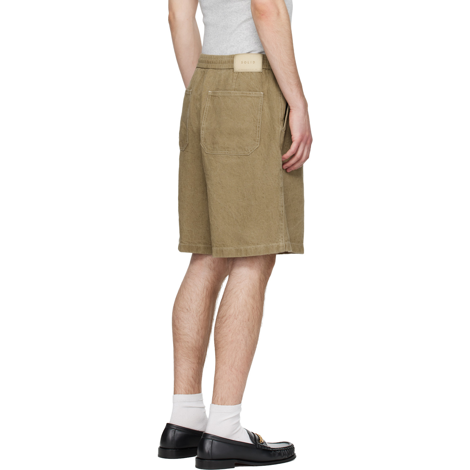  Solid Homme Khaki Linen Shorts 